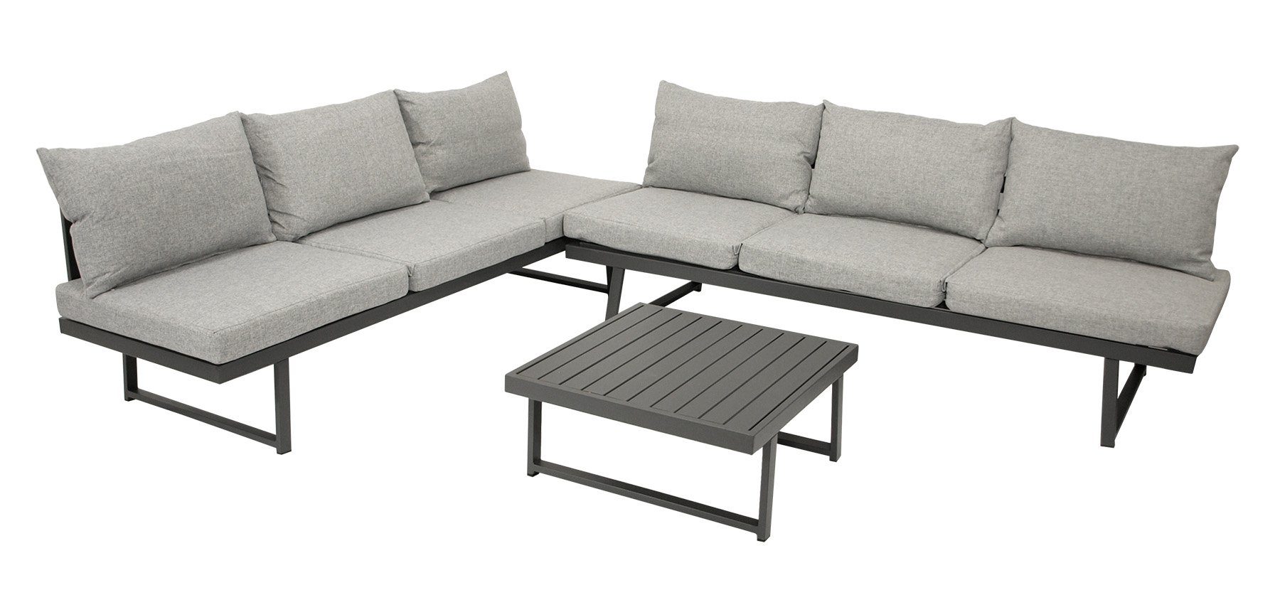 DEGAMO Gartenlounge-Set BOGOTA, (1-tlg), Aluminium grau beschichtet, mit Liegefunktion, Kissen hellgrau