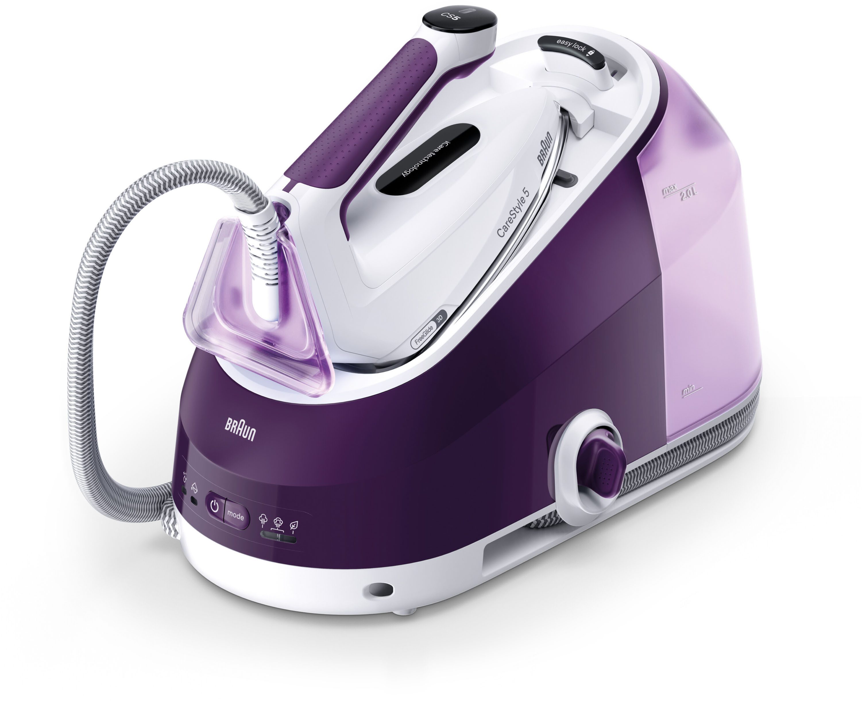 Braun Dampfbügelstation CareStyle 5 IS 5247 VI, 2000 ml Wassertank, weiß/violett