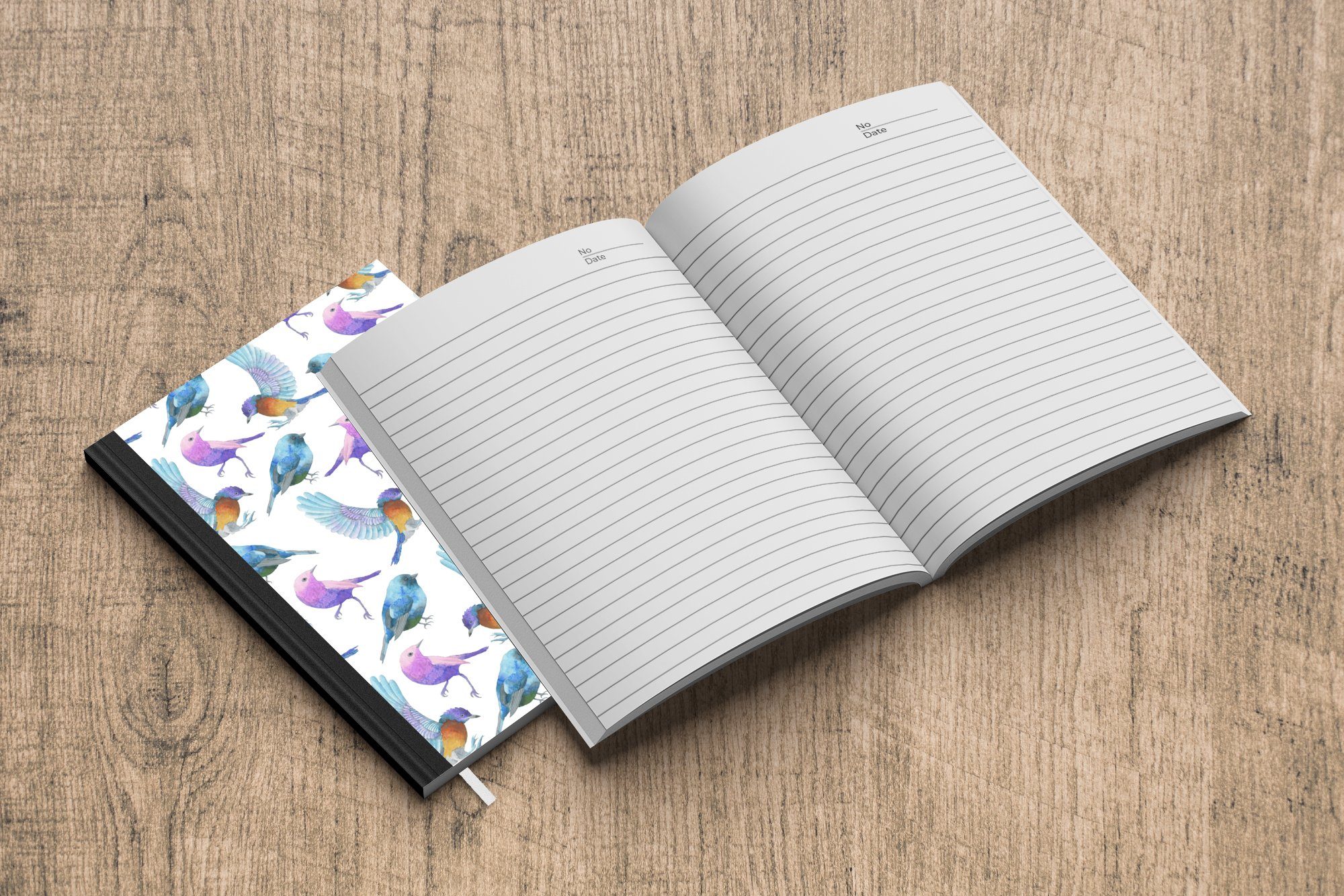 MuchoWow Notizbuch Design - Mädchen - Notizheft, Tagebuch, Journal, Merkzettel, Vögel, - Haushaltsbuch 98 Kinder A5, Seiten