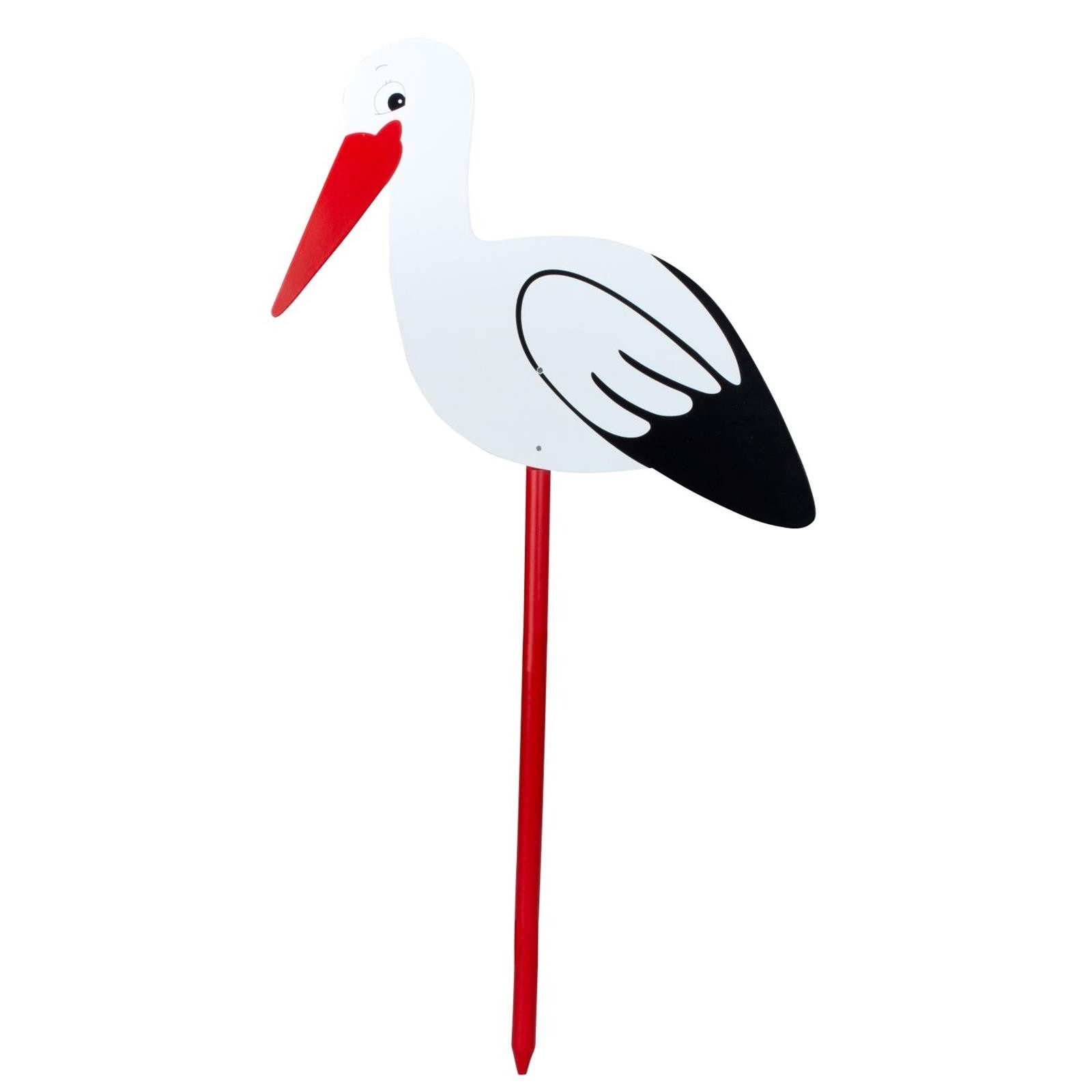 Geschenkestadl Tierfigur Storch mit Stab 100cm Holz Klapperstorch Babyparty