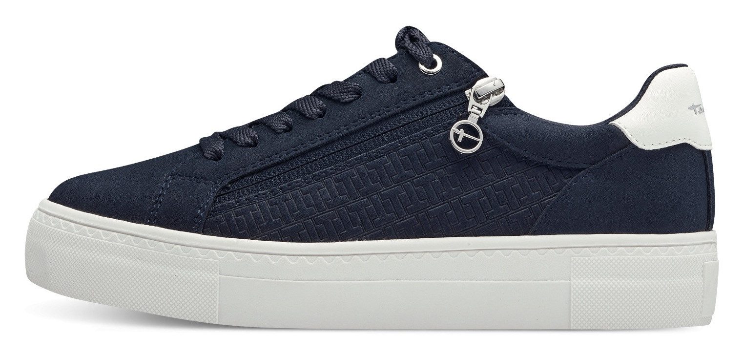 Tamaris Plateausneaker Freizeitschuh, Halbschuh, Schnürer mit Besätzen und Glitzerdetails