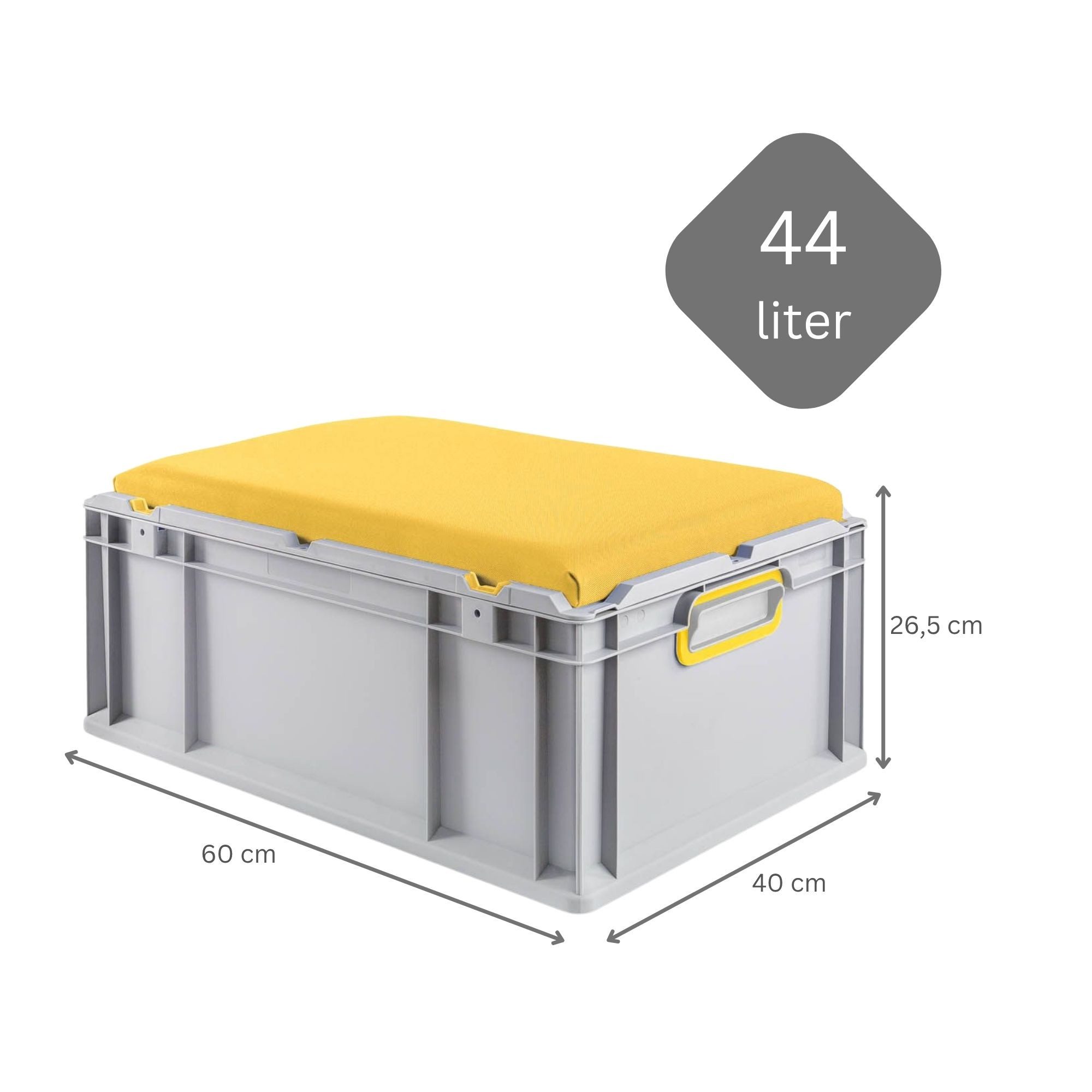 Thumbnail - PROREGAL® Stapelbox SparSet 3x Eurobox NextGen Seat Box Gelb, HxBxT 26,5x40x60cm, 44L (SparSet, 3 St., Eurobox mit Schar...