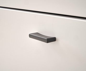 Furn.Design Lowboard Bellport (TV Unterschrank in weiß matt mit Wotan Eiche, 200 x 45 cm), mit Soft-Close, inklusive Beleuchtung