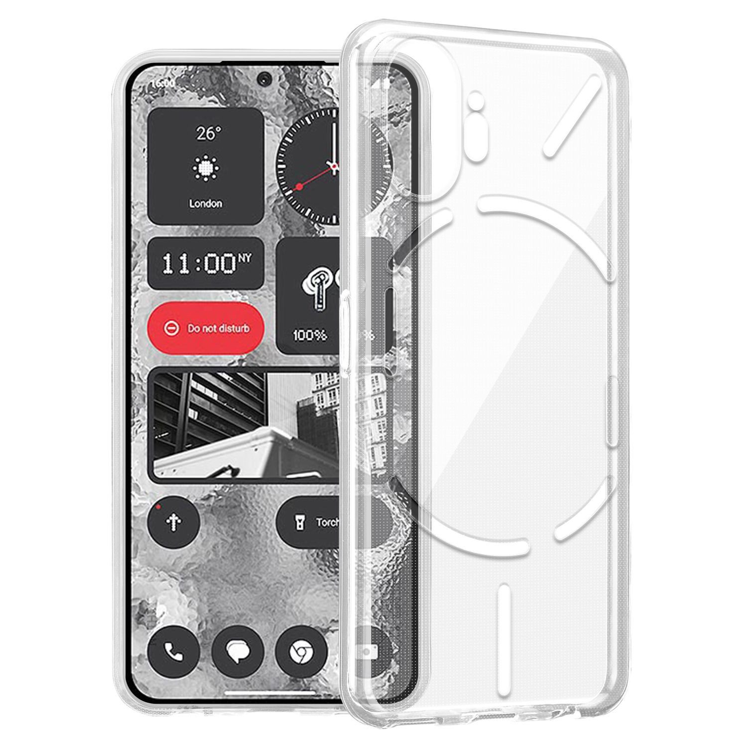 Cadorabo Handyhülle für Nothing Phone 2 Hülle Nothing Phone 2, Hülle TPU Silikon Handy Schutzhülle Slim Transparent Case Cover