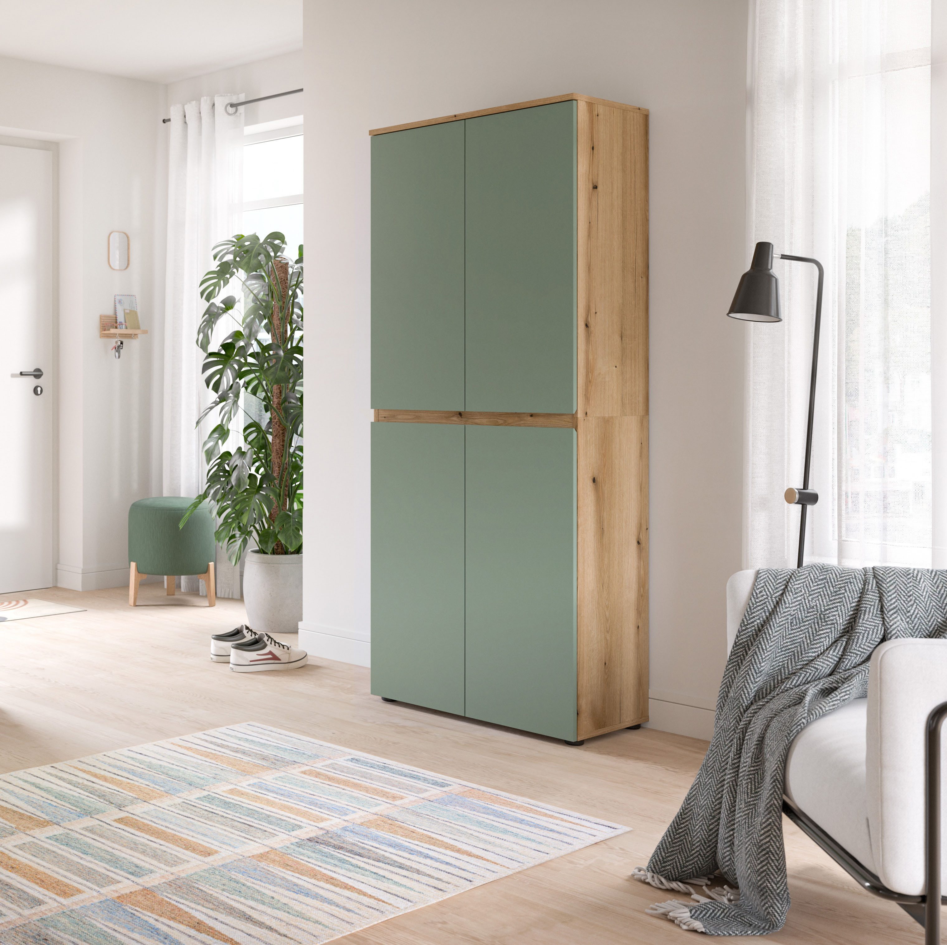 Home affaire Mehrzweckschrank CIPELA, 70x175 cm, viel Stauraum, variable Einlegeböden, Kleiderstange (1-St., in vielen verschiedenen Trendfarben verfügbar) Schu – Bild 2 von 5