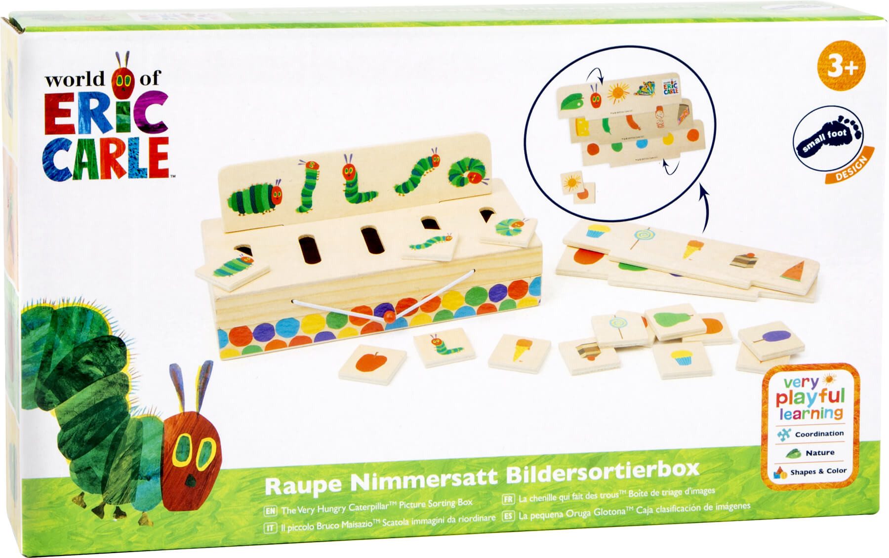 Small Foot Steckspielzeug Raupe Nimmersatt Bildersortierbox