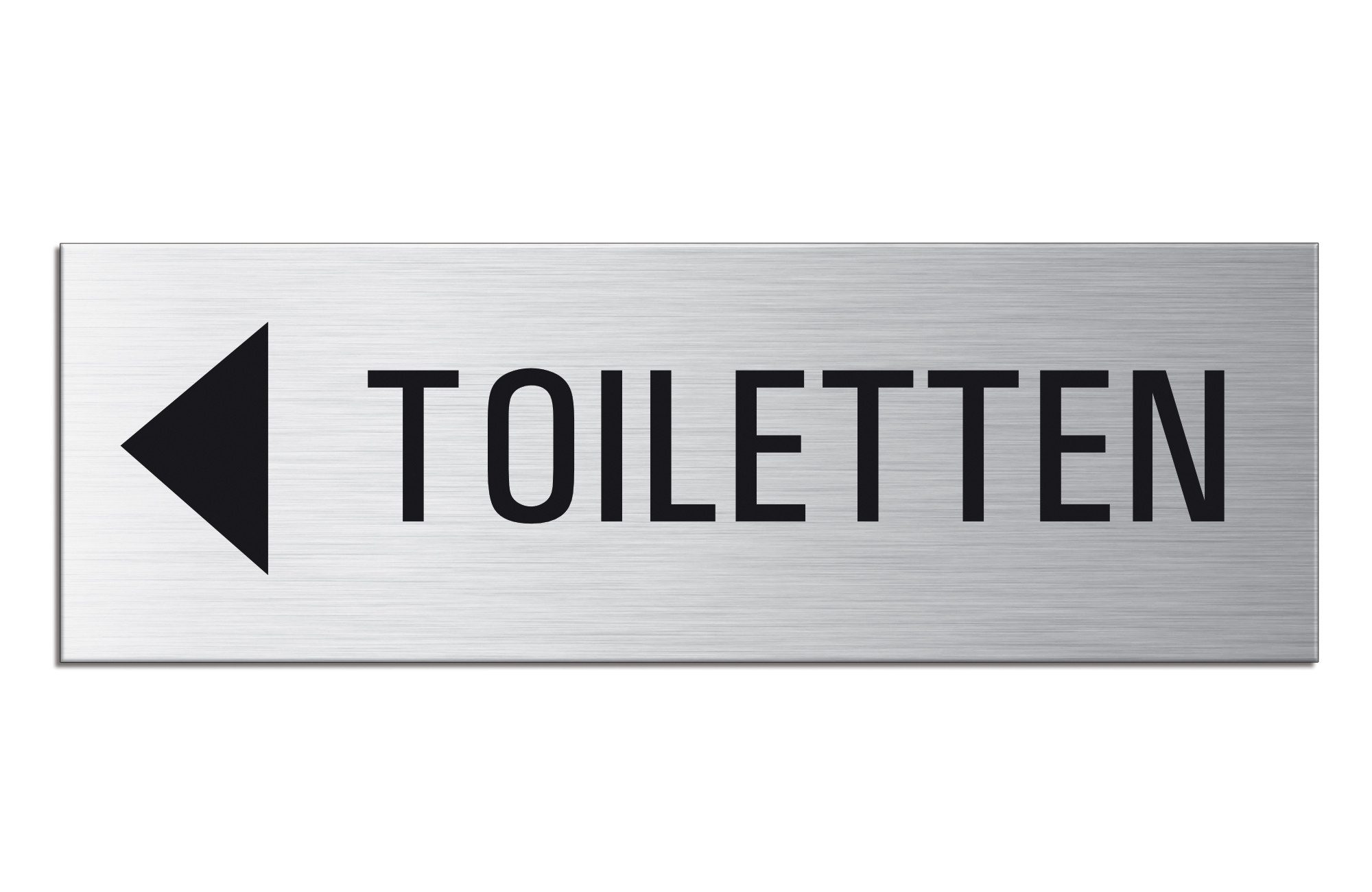 OFFORM DESIGN Hinweisschild Toiletten links Schild 240x80 mm Aluminium selbstklebend, (1 St)