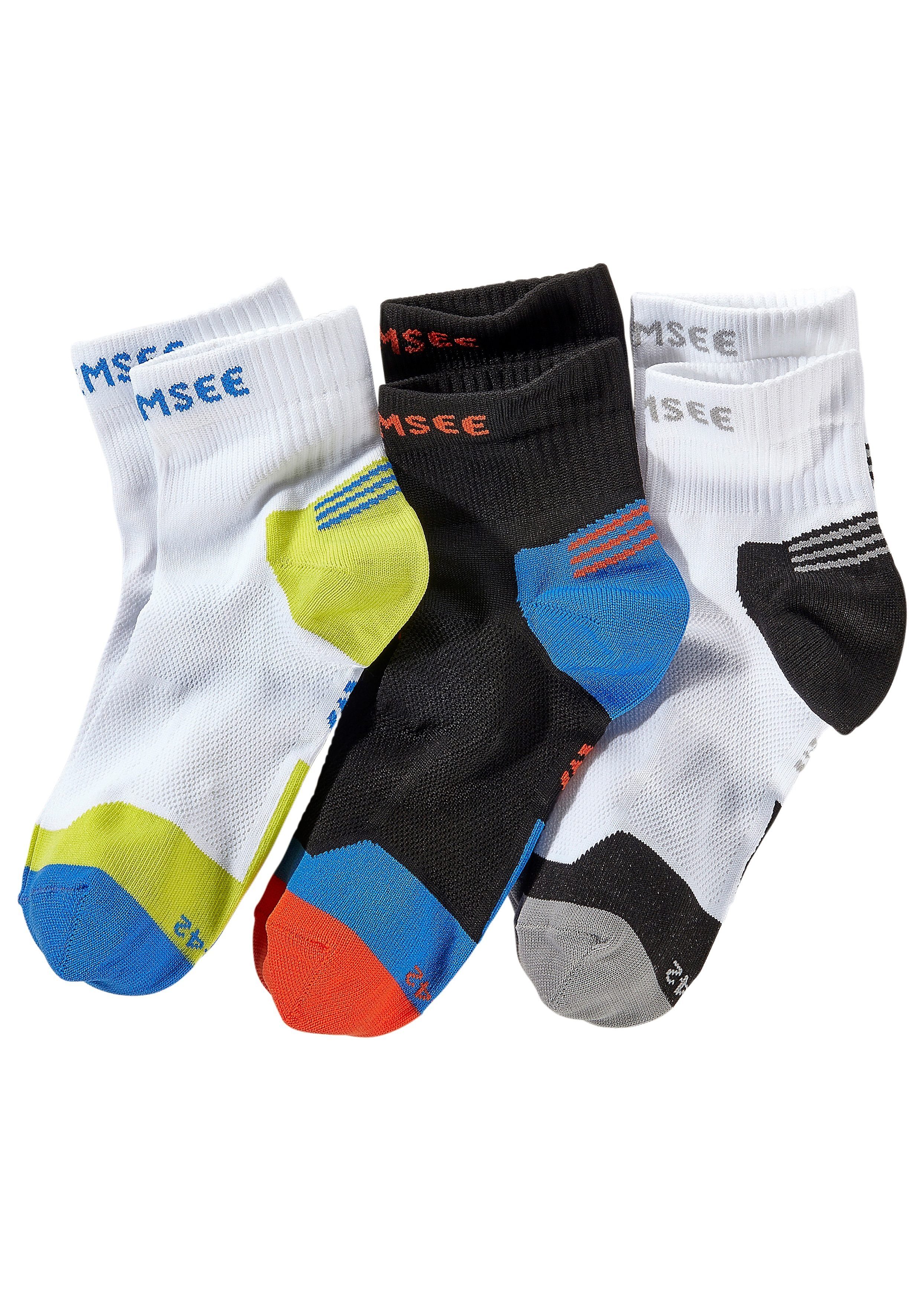 Chiemsee Funktionssocken Damen Herren Kurzsocken, Sportsocken für Laufen und Wandern (Packung, 3-Paar, Quarter Gr. 35-38 bis 43-46) schnell trocknend – Bild 2 von 5