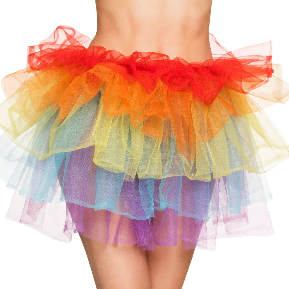 Clown-Kostüm Petticoat für Damen, Regenbogen Tütü
