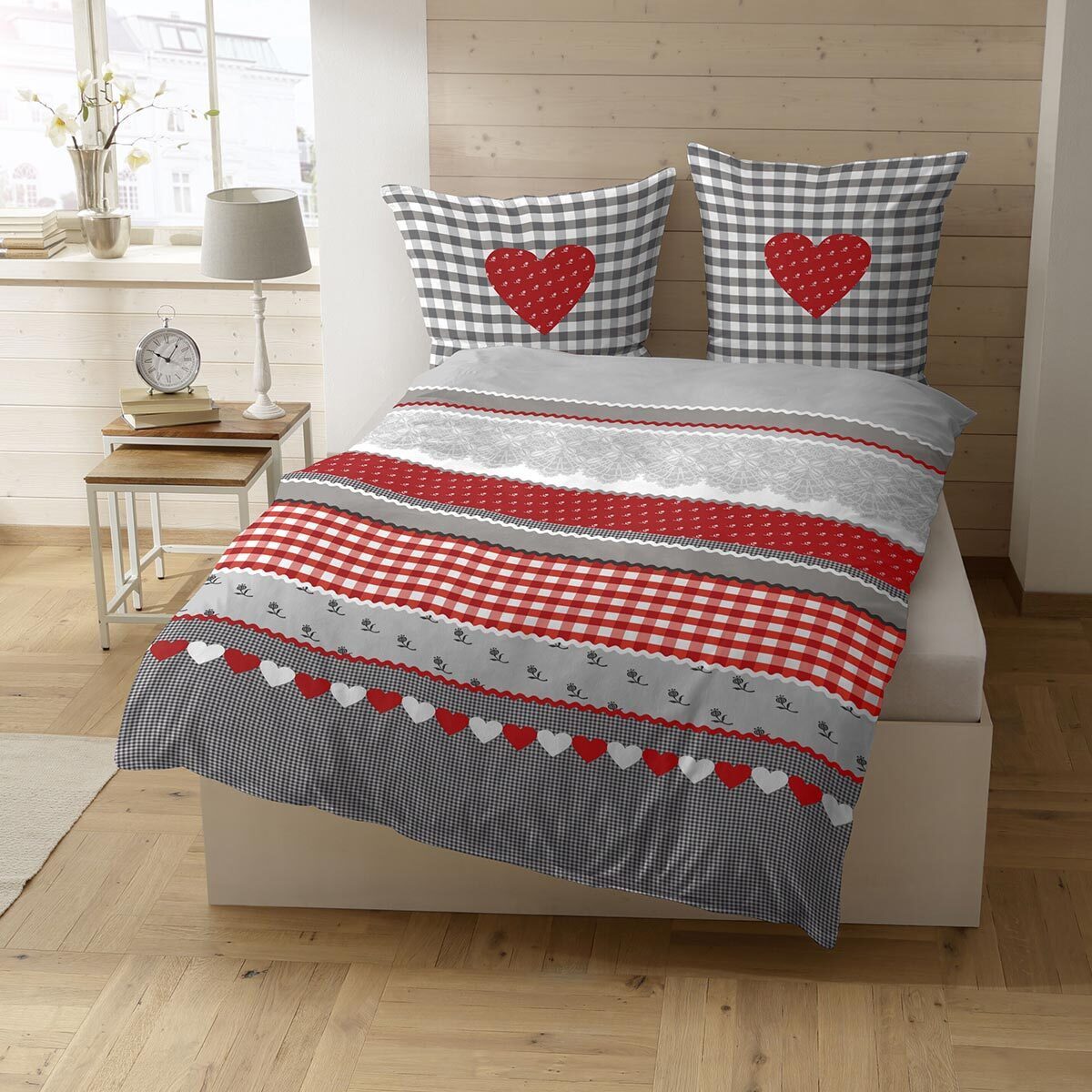 TRAUMSCHLAF Bettwäsche Herz, Biber, 2 teilig, warme Biber Qualität günstig online kaufen