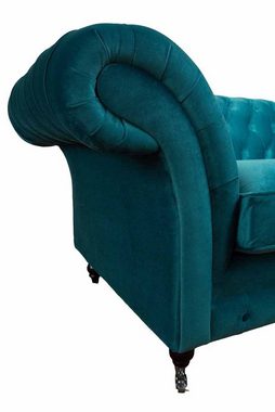 JVmoebel Chesterfield-Sessel, Sessel Wohnzimmer Chesterfield Klassisch Design Couch Textil