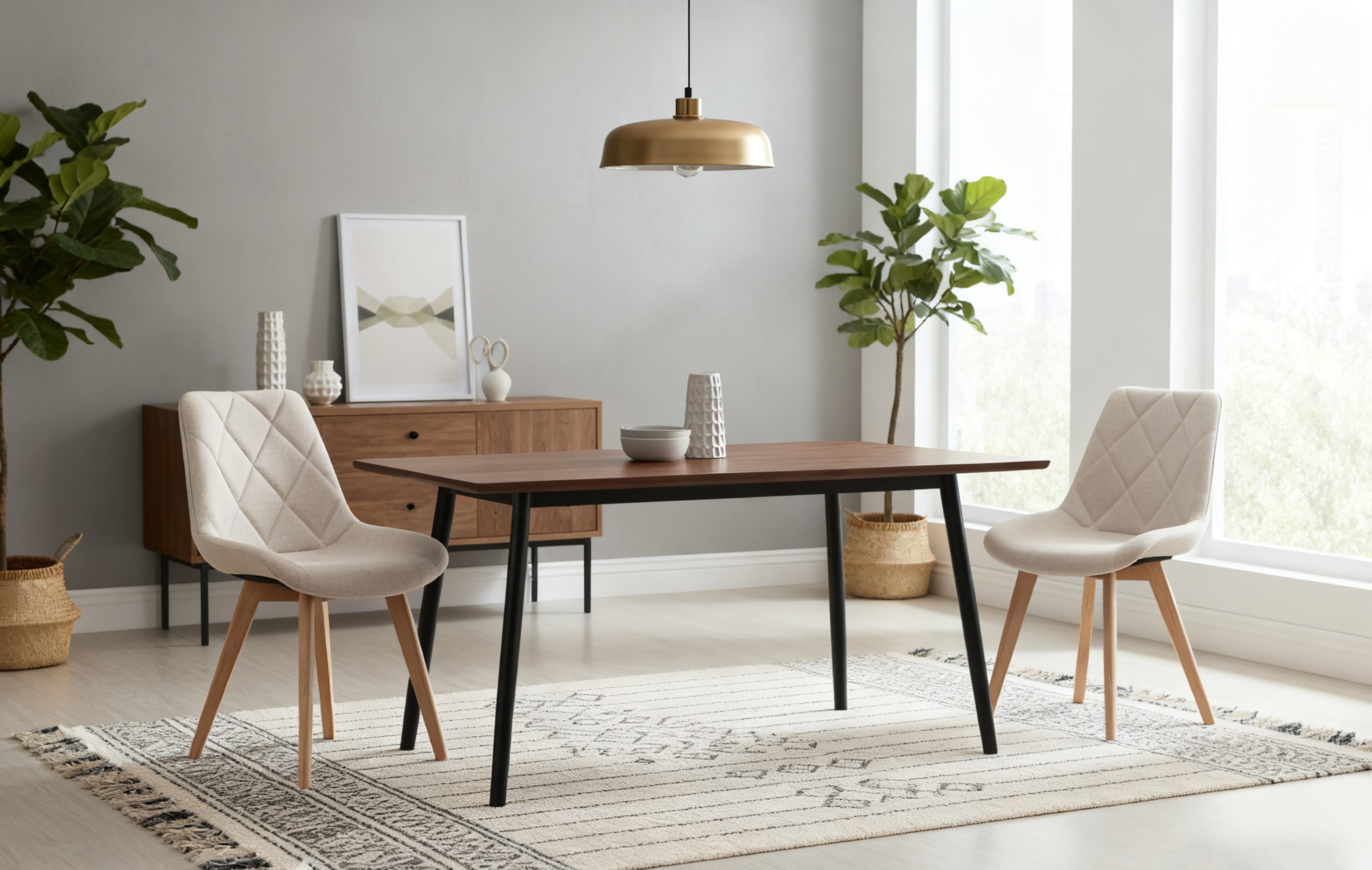 B&D home 4-Fußstuhl TANIA (2er Set, 2 St), Polster, Sitzschale, Holzbeine günstig online kaufen