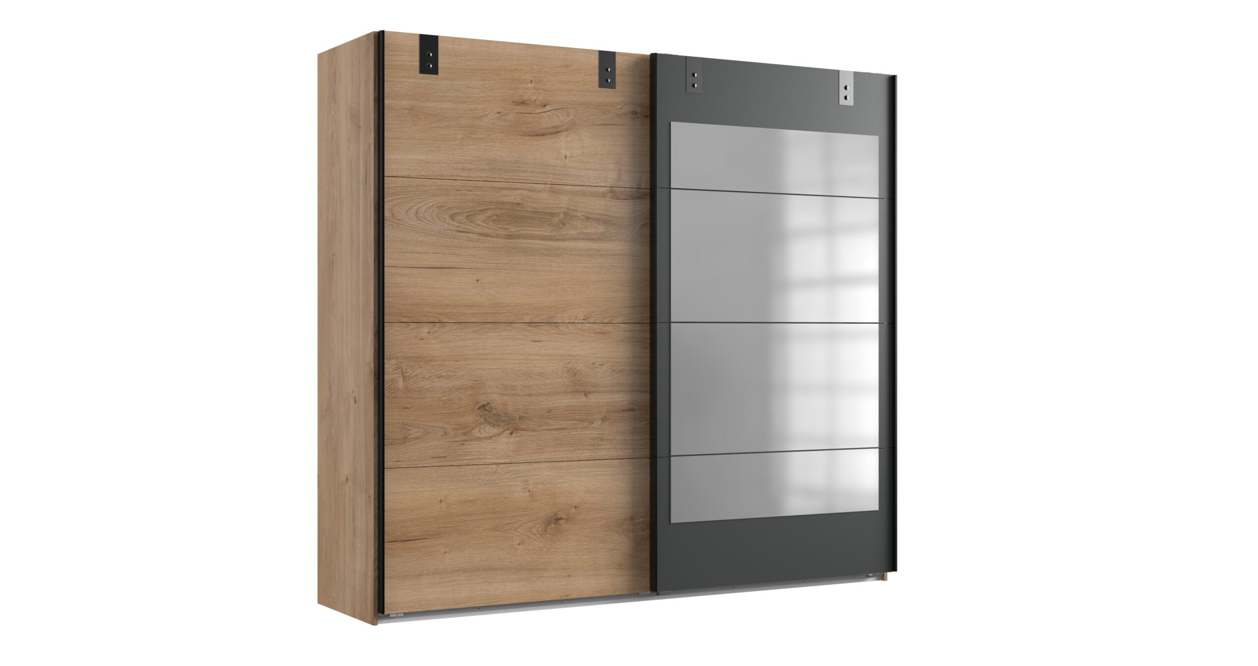möbel-direkt.de Komplettschlafzimmer Malmö in Plankeneiche und Grafit, (Komplett-Set, 4-tlg., Verschiedene Schrankbreiten wählbar), Made in Germany