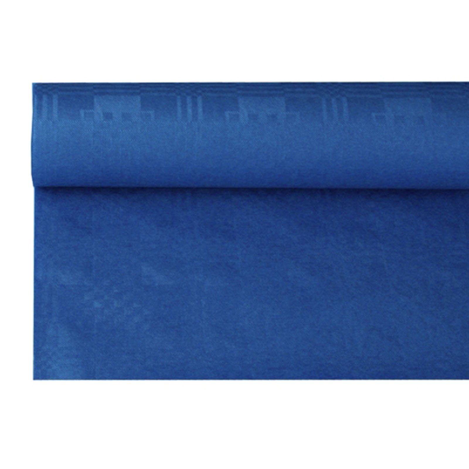 PAPSTAR Tischdecke 12 Stück Papiertischdecke dunkelblau mit Damastprägung 8 x 1,2 m