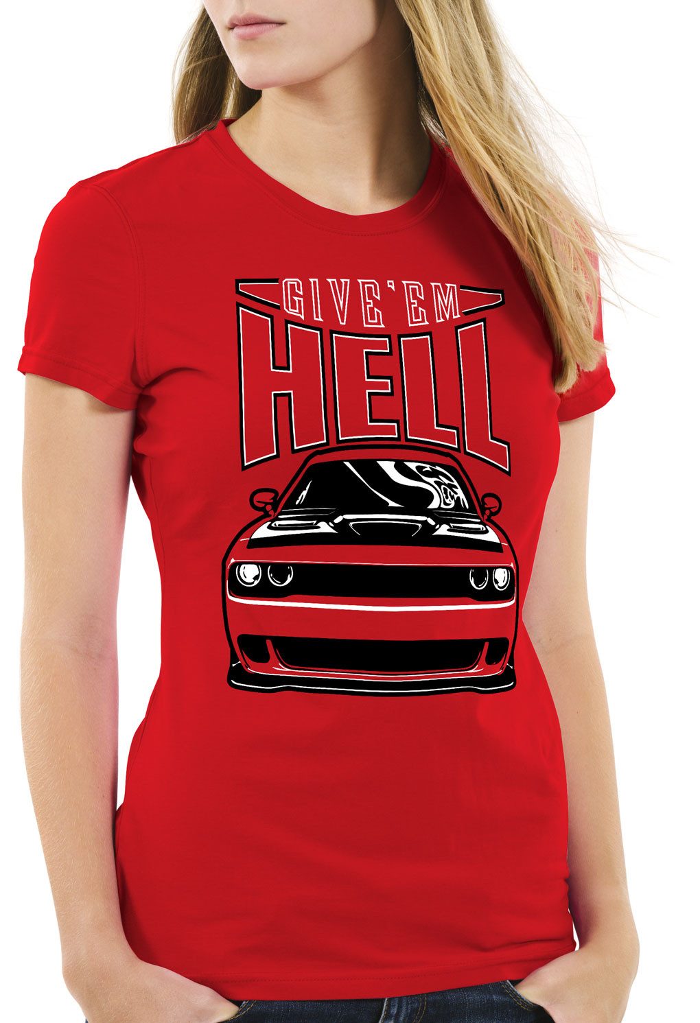 style3 T-Shirt Give em Hell muscle car hellcat v8 challenger dodge usa