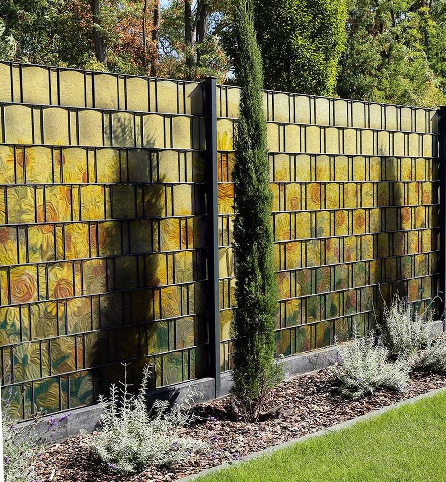 Thumbnail - MyMaxxi Sichtschutzstreifen Sichtschutzstreifen Sonnenblumenfeld Sichtschutz Garten Zaun