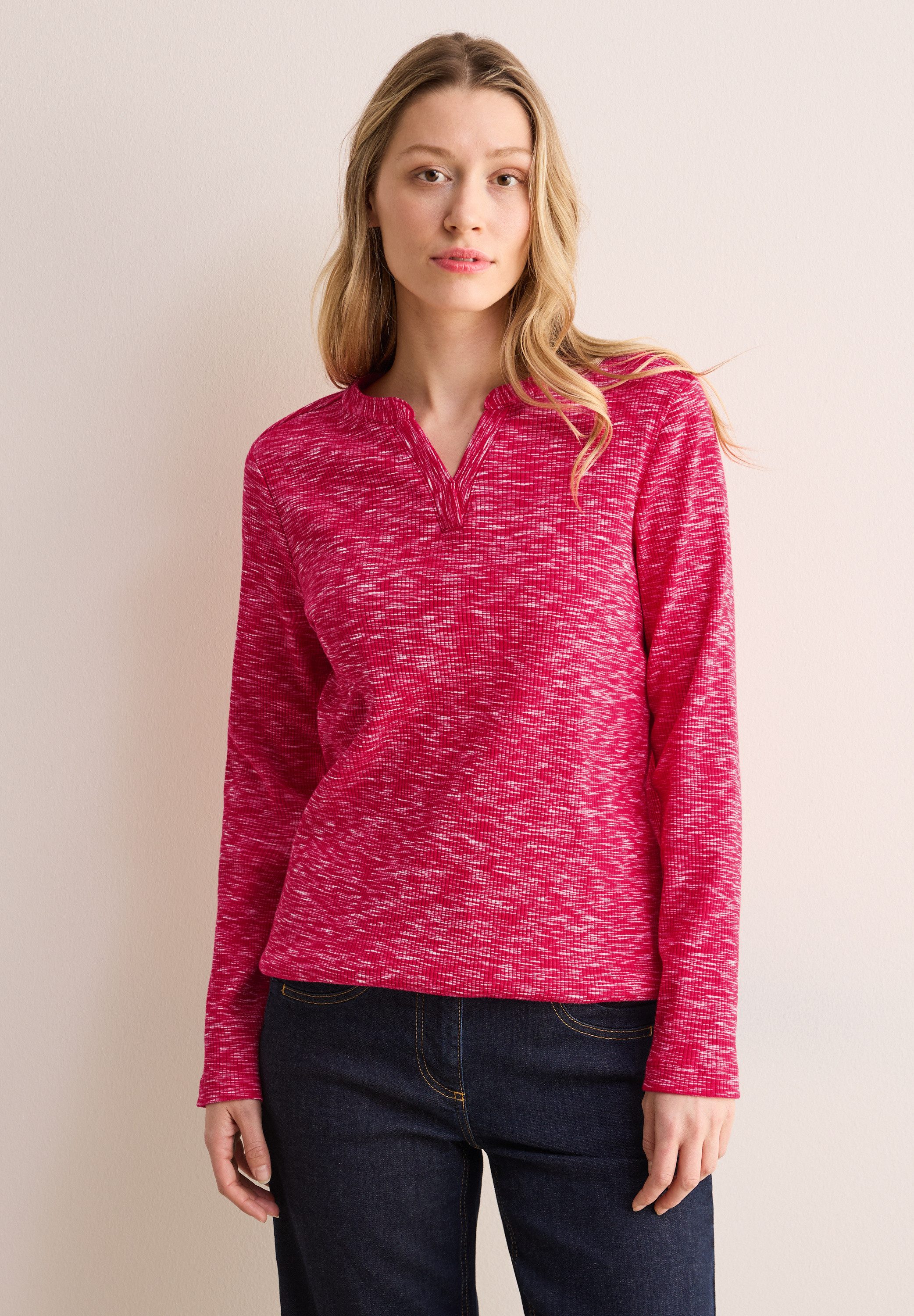 CECIL Langarmshirt in Melange Optik