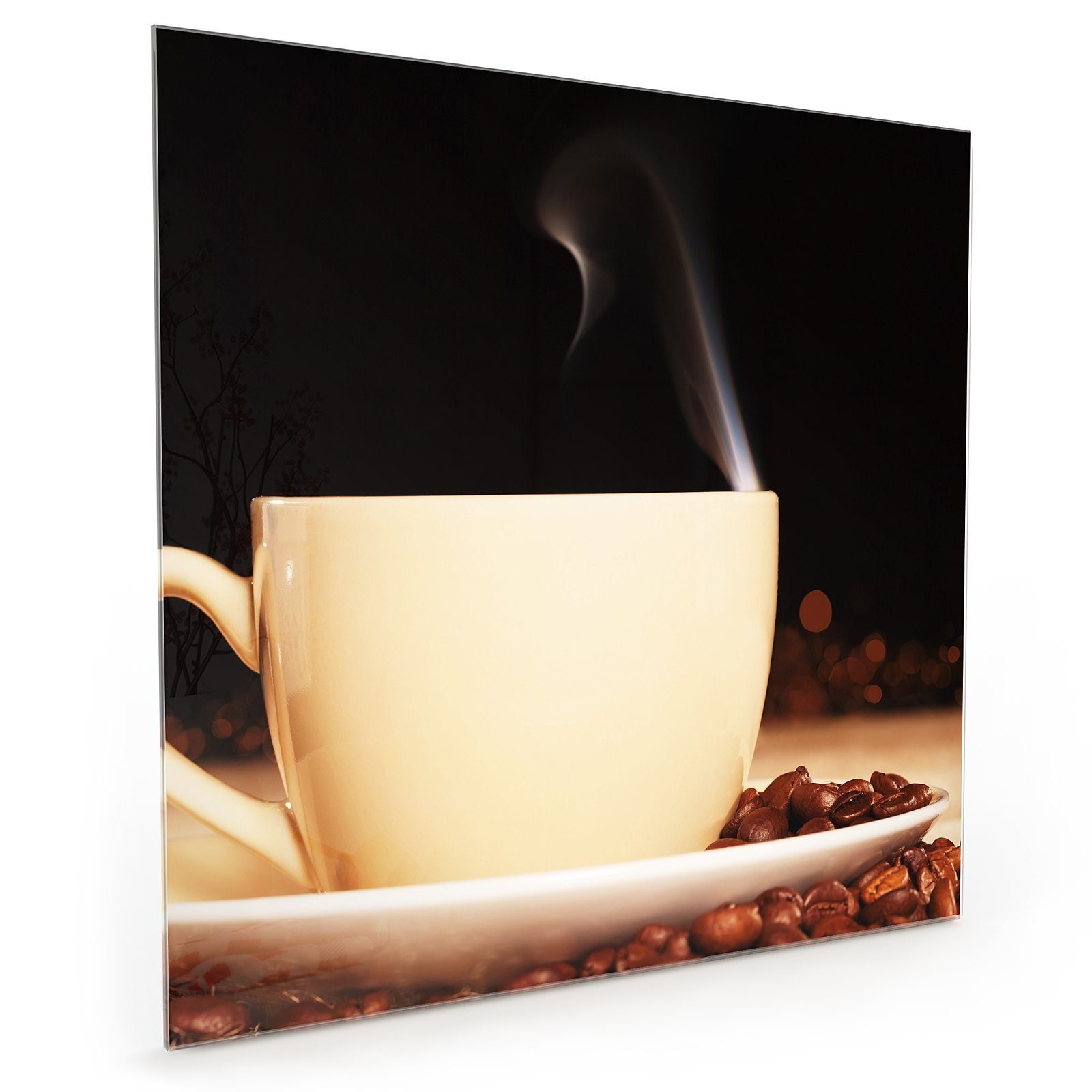 Heisser Primedeco Kaffee Glas Spritzschutz Küchenrückwand