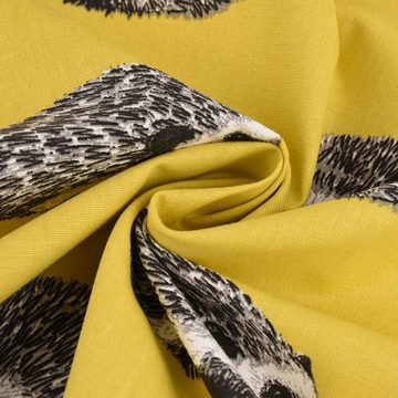 Prestigious Textiles Stoff Dekostoff Baumwolle Digitaldr. Hedgehog Canvas Igel gelb schwarz 140cm