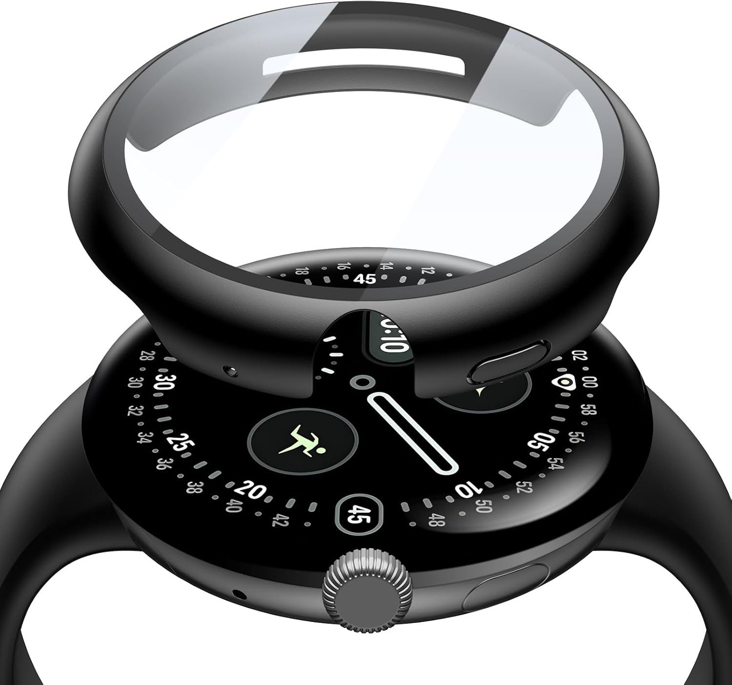 MSM Smartwatch-Hülle Hülle für Google Pixel Watch 4 45mm / 41mm Panzerfolie Schutzglas Case