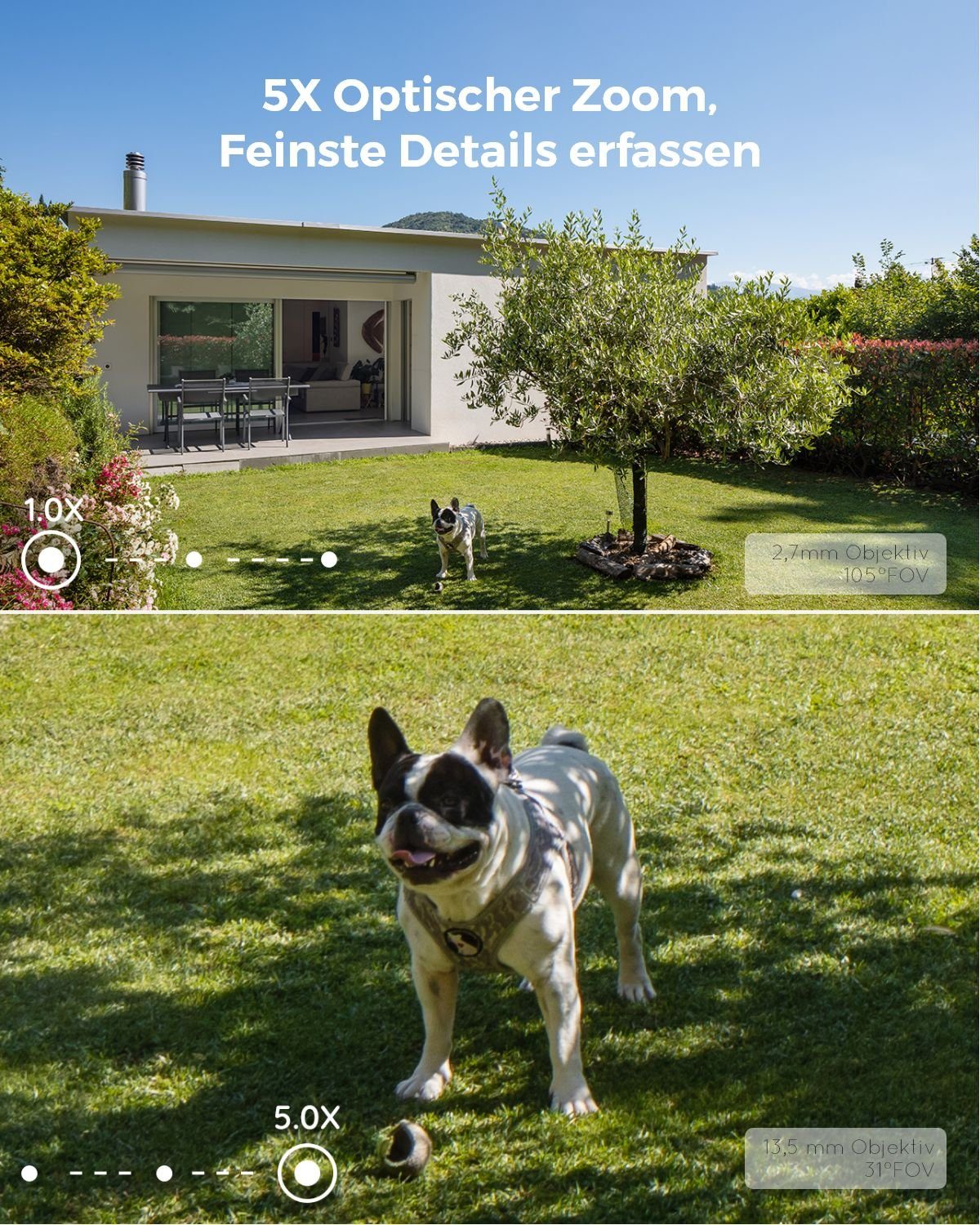 Reolink Überwachungskamera 811A 8MP PoE (Außenbereich, Human-/Autoerkennung, Farbige Nachtsicht, 4K, 2-Wege-Audio, 5X Zoom)