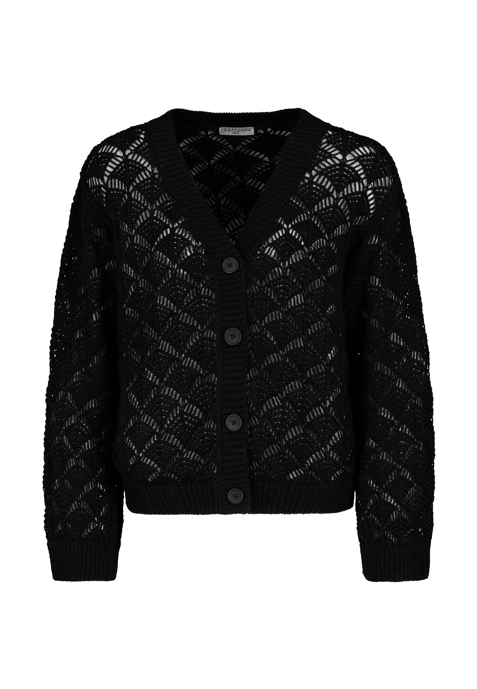 Eight2Nine Strickjacke Damen Cardigan mit feinem Ajour-Strickmuster günstig online kaufen