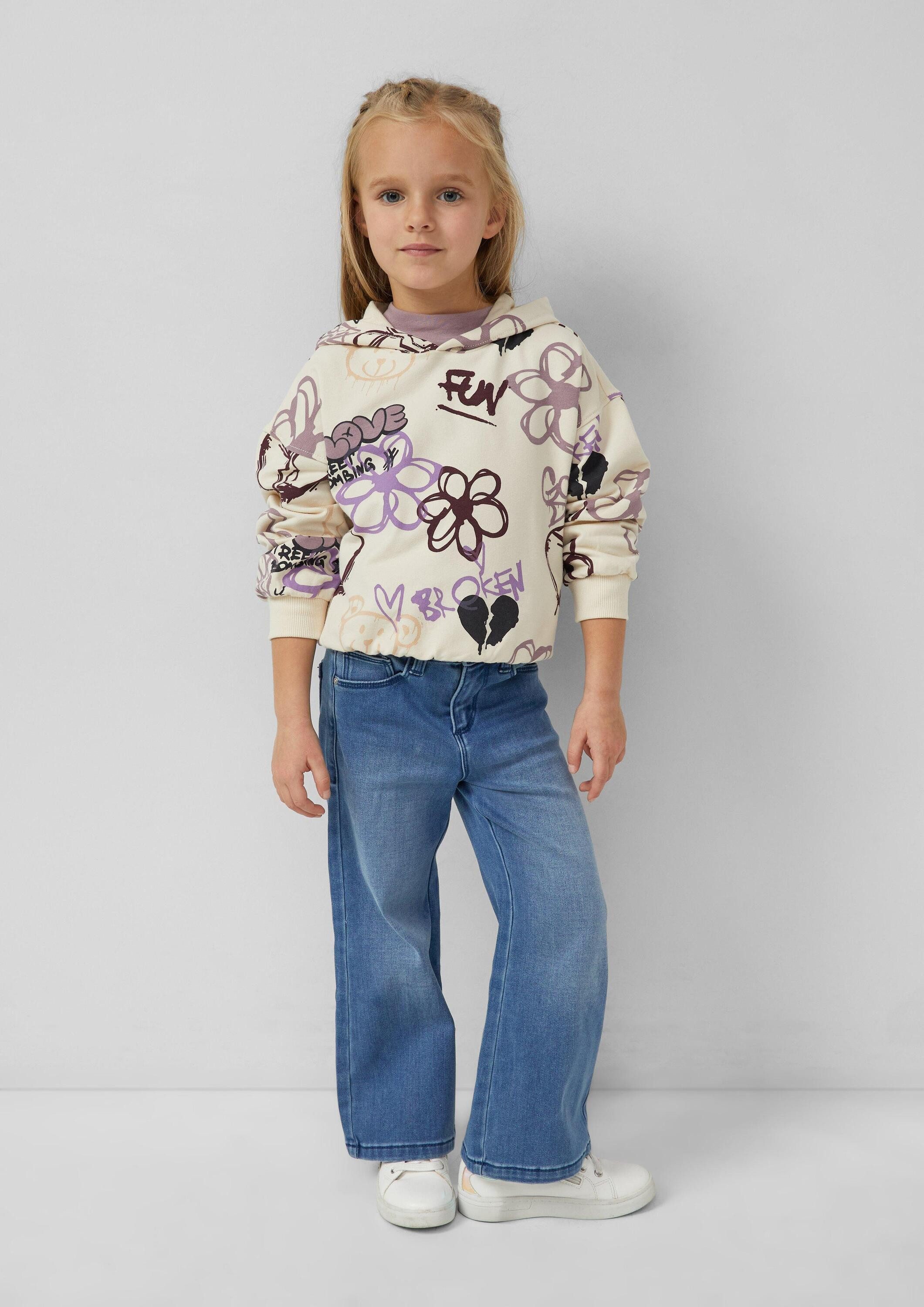 s.Oliver Sweatshirt Sweatshirt Hoodie mit All-over-Print im Graffiti-Stil
