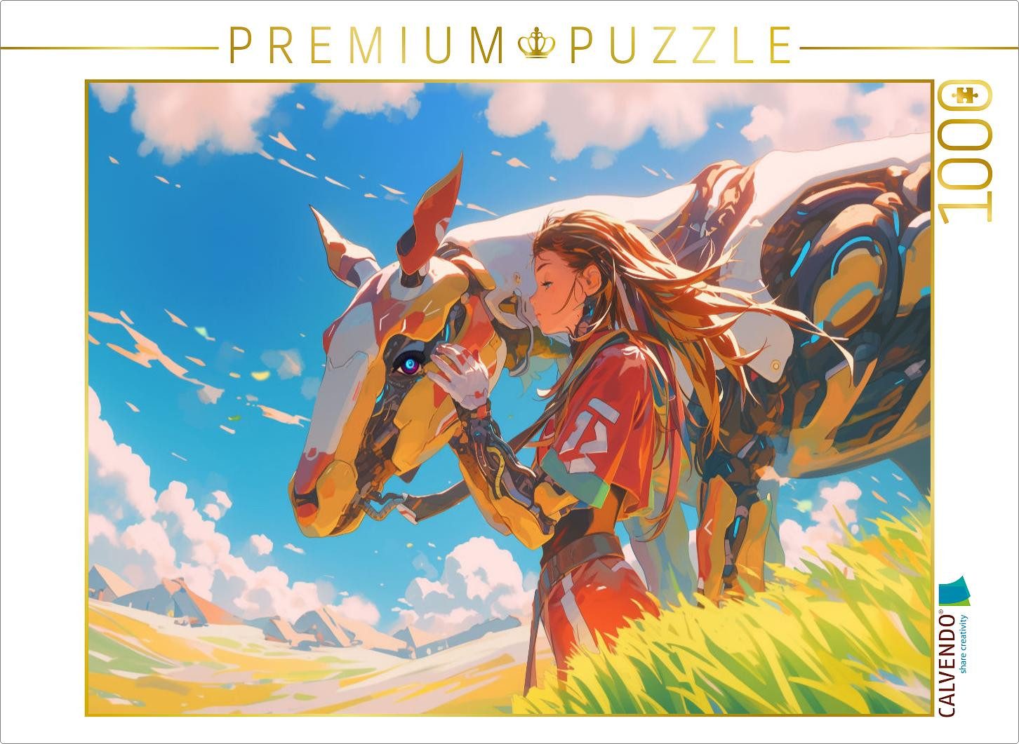 CALVENDO Puzzle CALVENDO Puzzle Cyborg Reittier im Anime Stil, 1000 Teile Lege-Größe, 1000 Puzzleteile