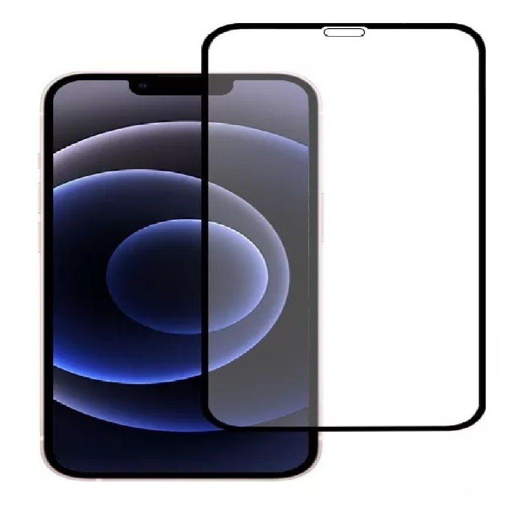 OLi Schutzfolie 2X 10D mit Rändern Displayschutzglas, für IPhone 14/13/13 Pro 6.1, (Spar-Set, 2-St), Deckt den Bildschirm von Rand bis zum Rand