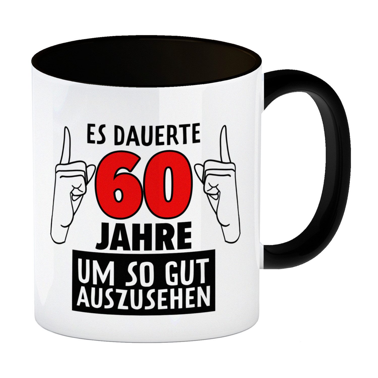 Tasse Witziger Kaffeebecher Schwarz für den 60. Geburtstag mit Motiv: Gutes