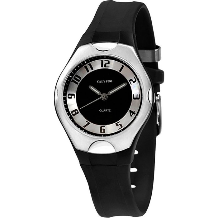 CALYPSO WATCHES Quarzuhr Calypso Damen Uhr K5162/2 Kunststoffband (Armbanduhr) Damen Armbanduhr rund PURarmband schwarz Elegant