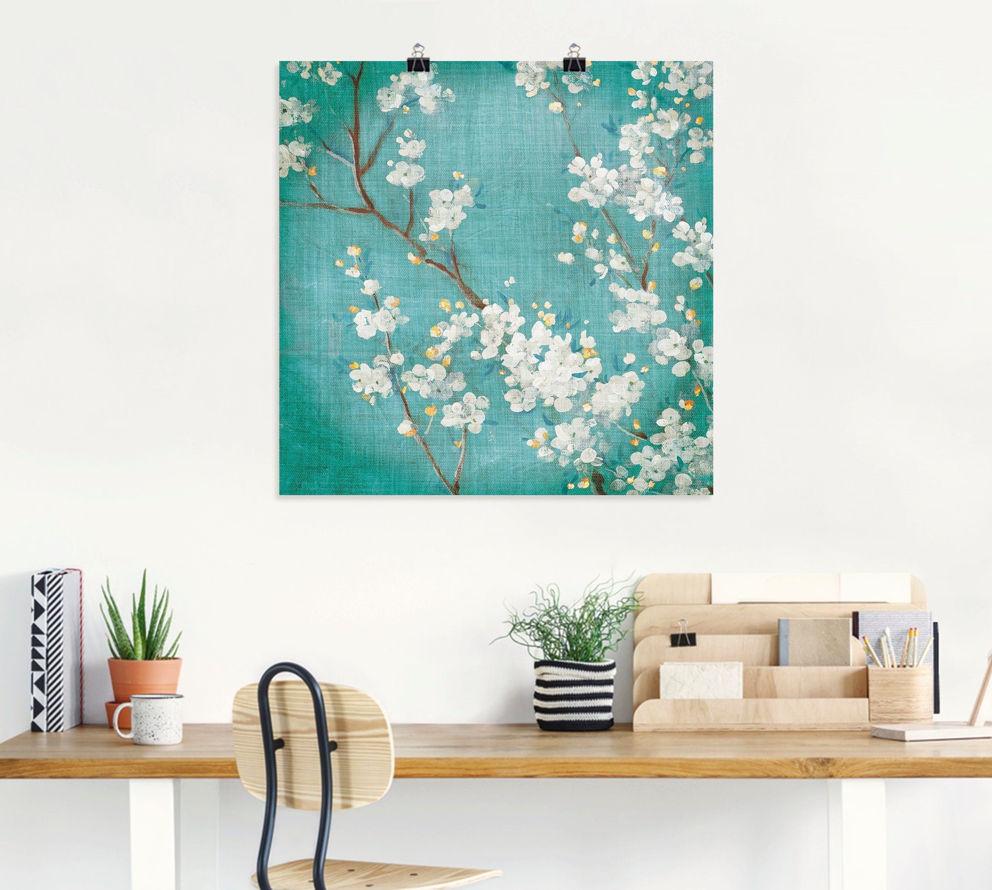 Artland Wandbild Weiße Kirschblüten II, St), (1 als versch. Wandaufkleber in Poster Größen Blumen Leinwandbild, oder