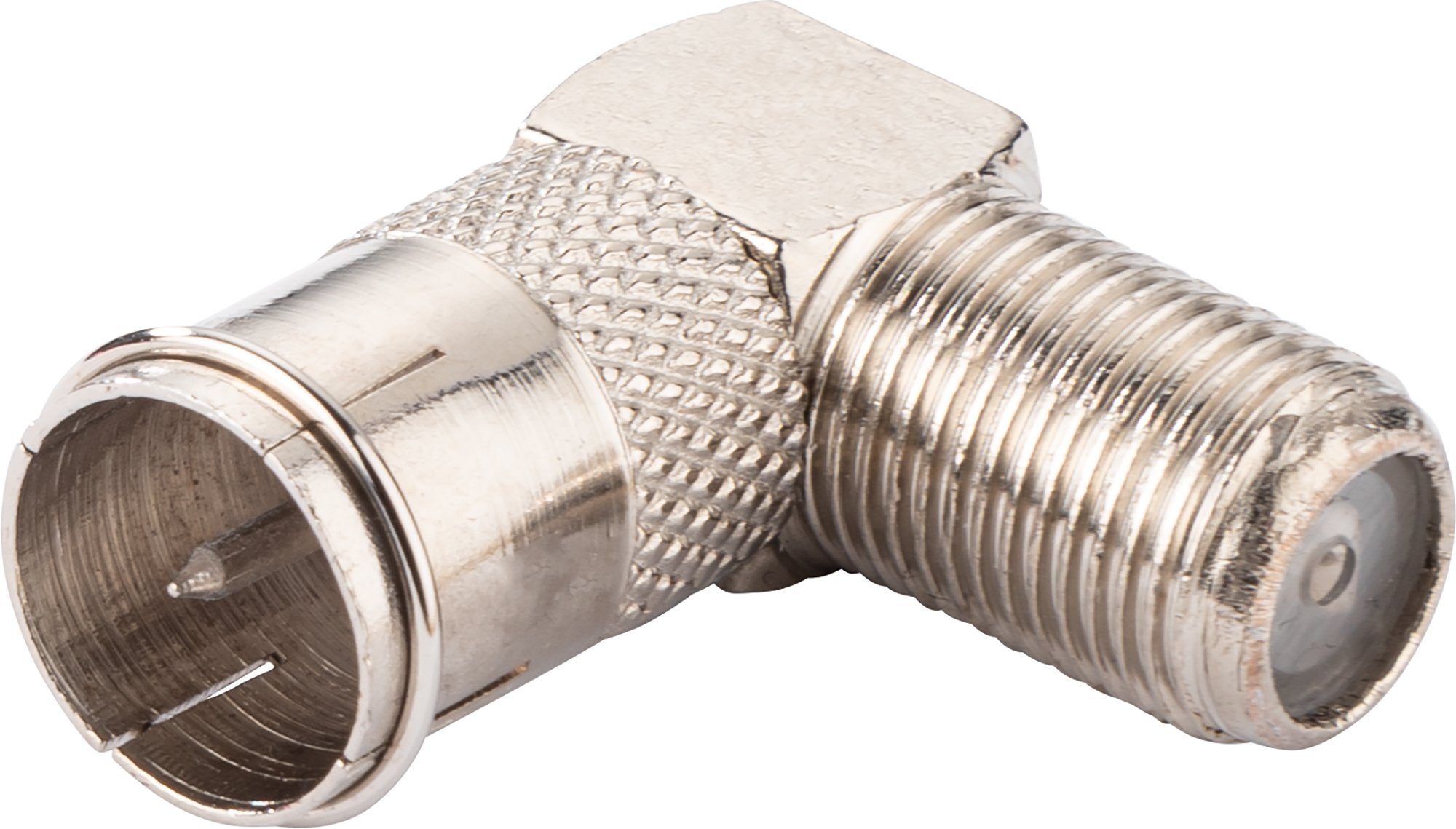 Schwaiger UEST9360 531 TV-Adapter F-Quick Stecker zu F-Buchse, mit Quick-Stecksystem, 90° Winkel
