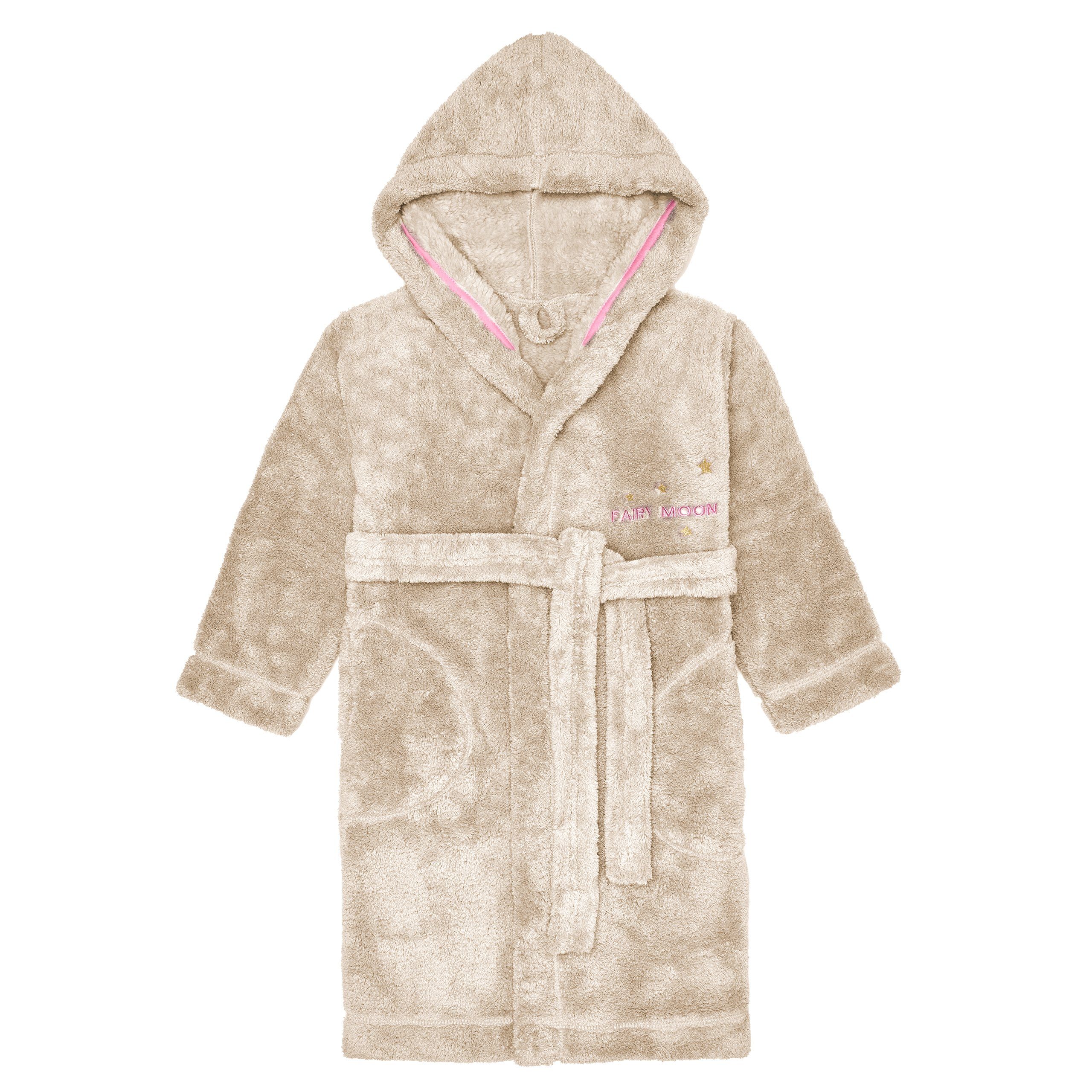 L&L Bademantel Mädchen & Jugend Bademantel mit Kapuze LL0016, 3/4, Polyester, Kapuze