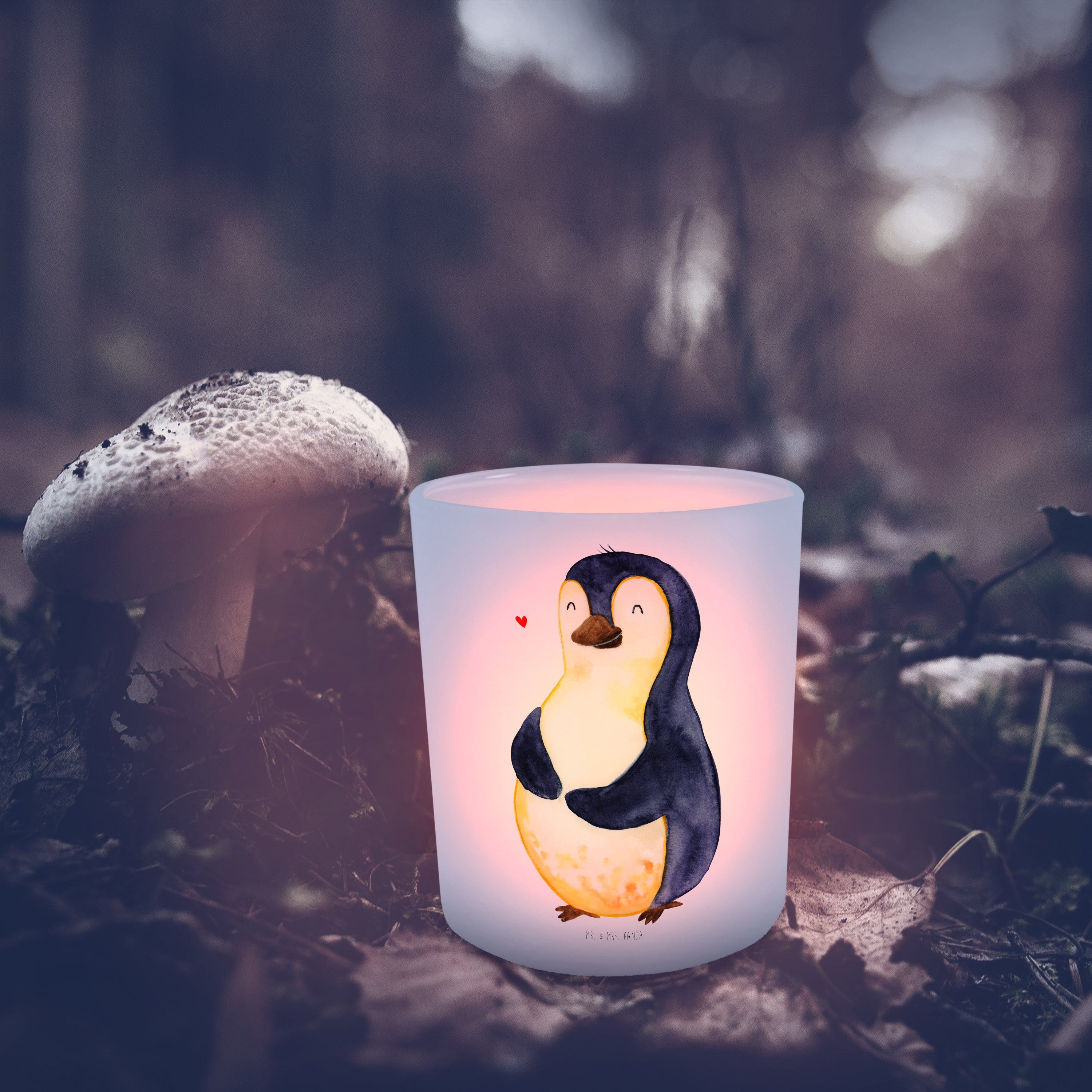 Mr. & Mrs. Panda Geschenk, Abnehmen, Tee Windlicht (1 Diät - - Windlicht Pinguin St) Kerze, Transparent