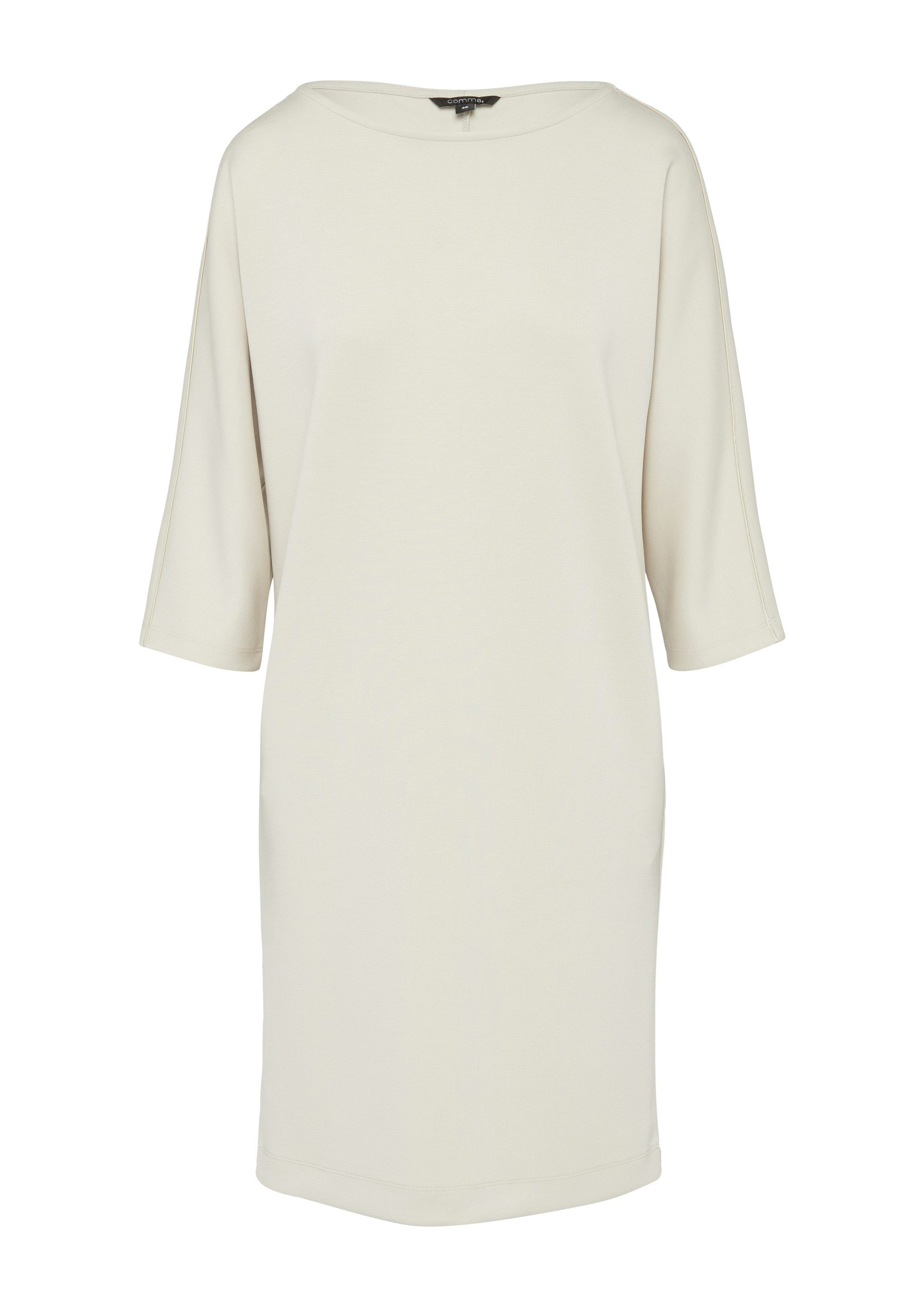 comma Minikleid Kleid Softes Sweat-Kleid mit U-Boot-Ausschnitt und Fledermausärmeln