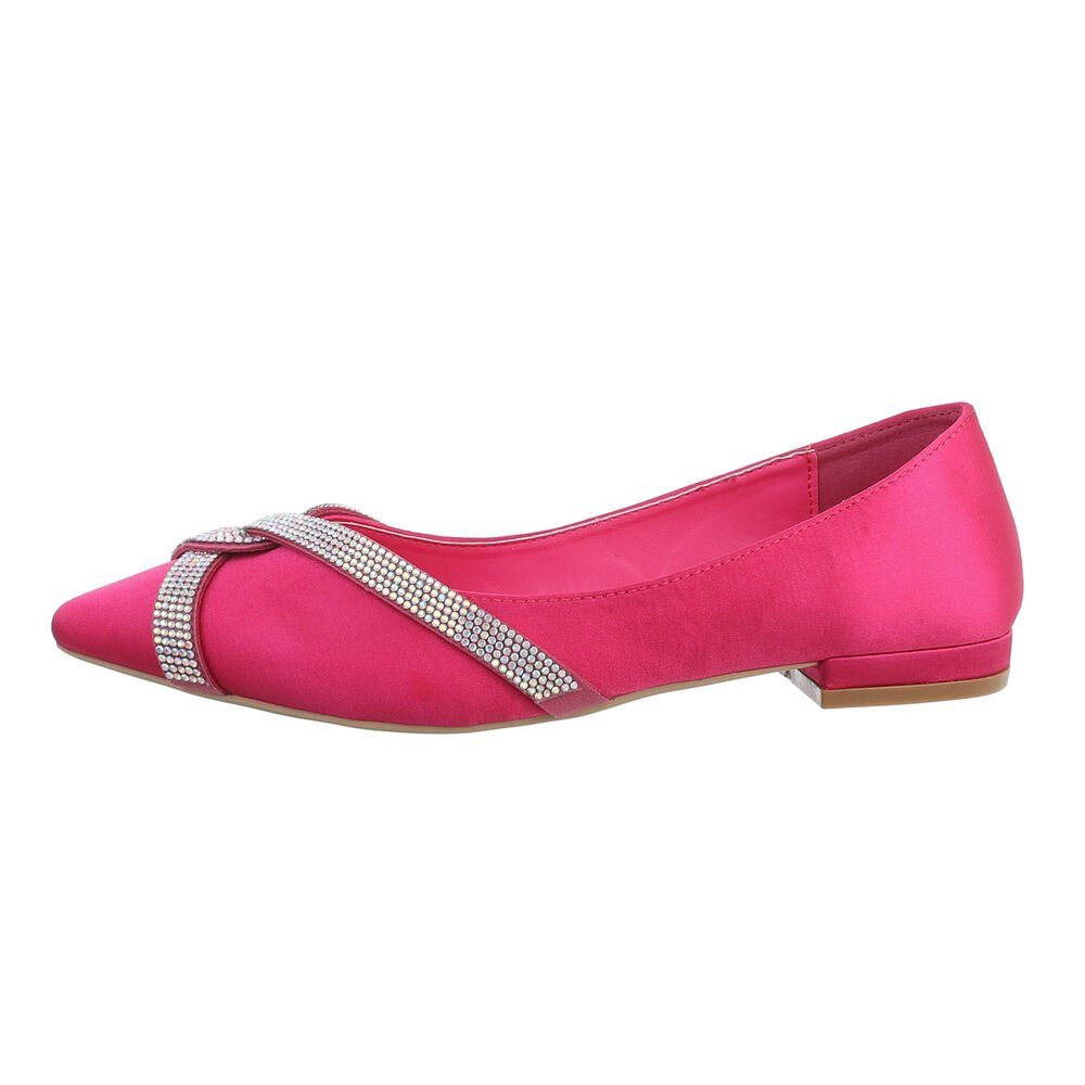 Ital-Design Damen Schlupfschuhe Freizeit Ballerina (82095483) Blockabsatz Klassische Ballerinas in Pink