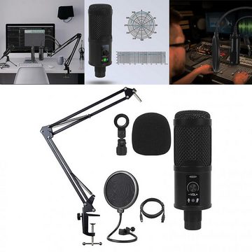 yozhiqu Standmikrofon USB Kabelgebundenes Kondensatormikrofon mit hoher Abtastrate und 192K, Kondensator-Computermikrofon Nierencharakteristik für Aufnahmezubehör