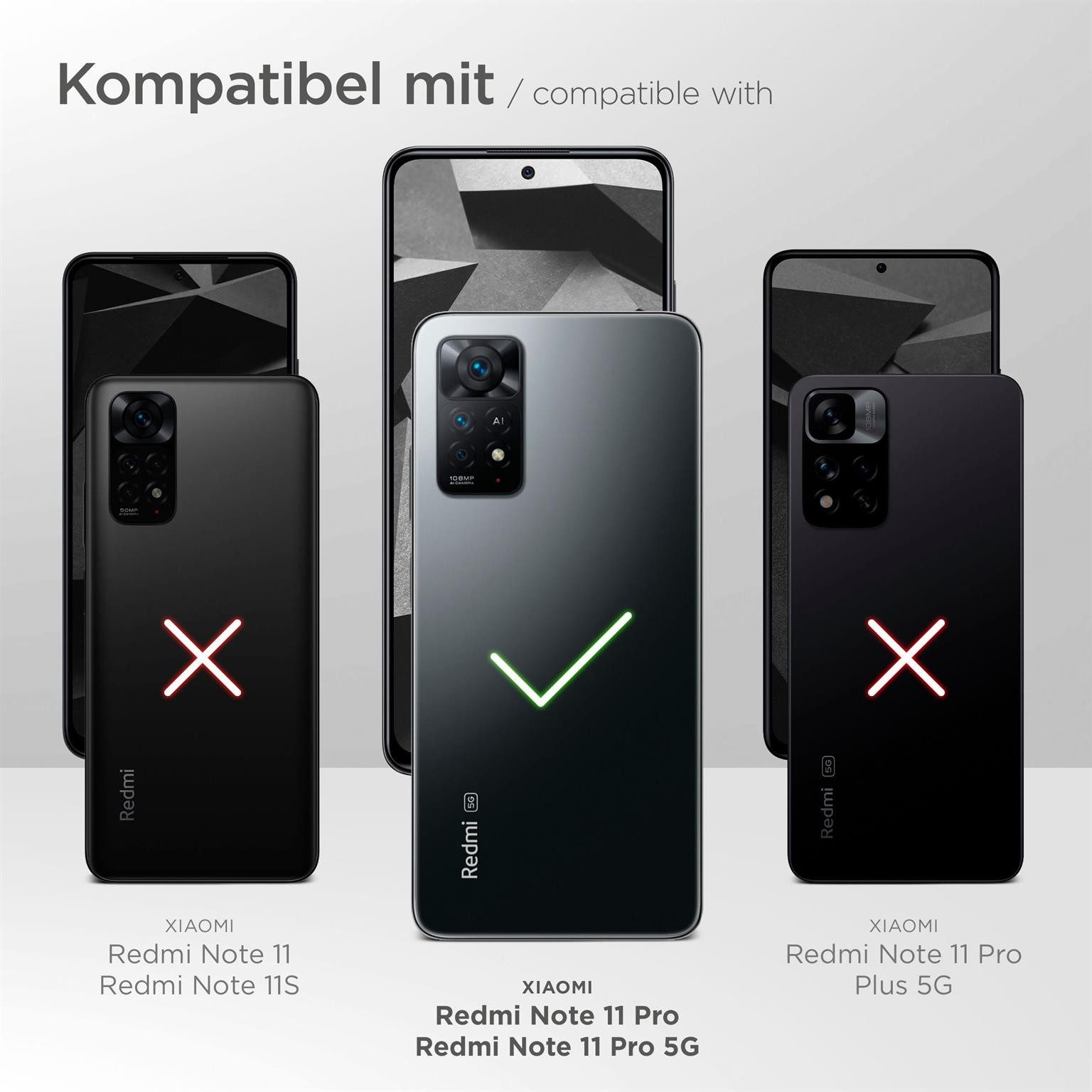 ONEFLOW Handyhülle für Redmi Note 11 Pro 5G Premium Hülle Business Cover Blau 6,67 Zoll, 360 Grad Schutzhülle Flip Case Etui Klapphülle Dünn Leder Handy Tasche