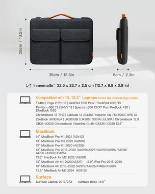 Inateck Laptop-Hülle Laptoptasche für 13-14 Zoll MacBook Pro Air M3, mit abnehmbare und verstellbare Schultergurt