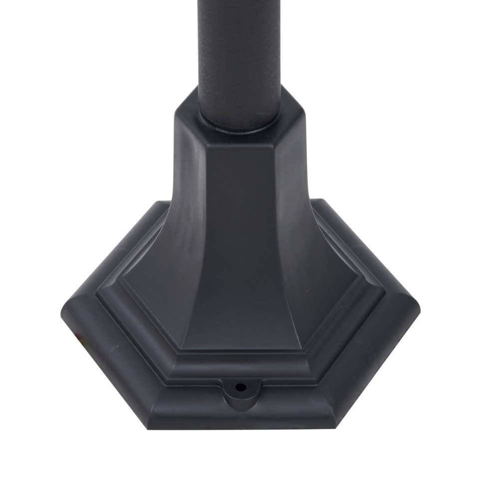 Qazqa Außen-Stehlampe New haven hammered, ohne Leuchtmittel, E27, Schwarz, Klassisch / Antik, Kunststoff, 1-flammig