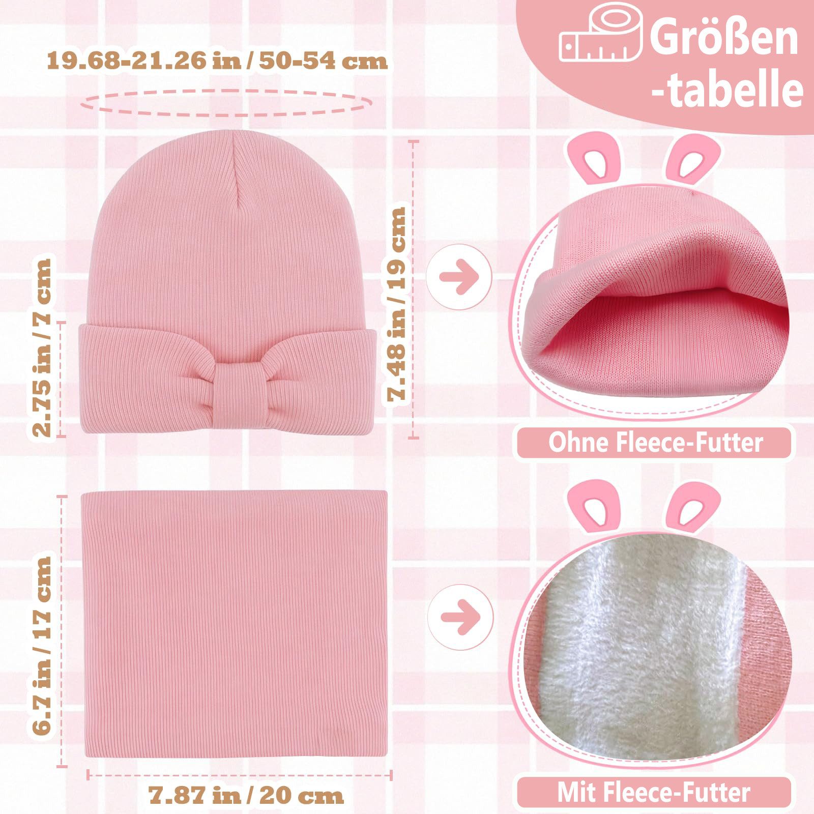 Coonoor Mütze & Schal Kinder Mütze, Handschuhe und Halswärmer Set, (3-tlg) geeignet für Jungen und Mädchen im Alter von 3-10 Jahren – Bild 5 von 5