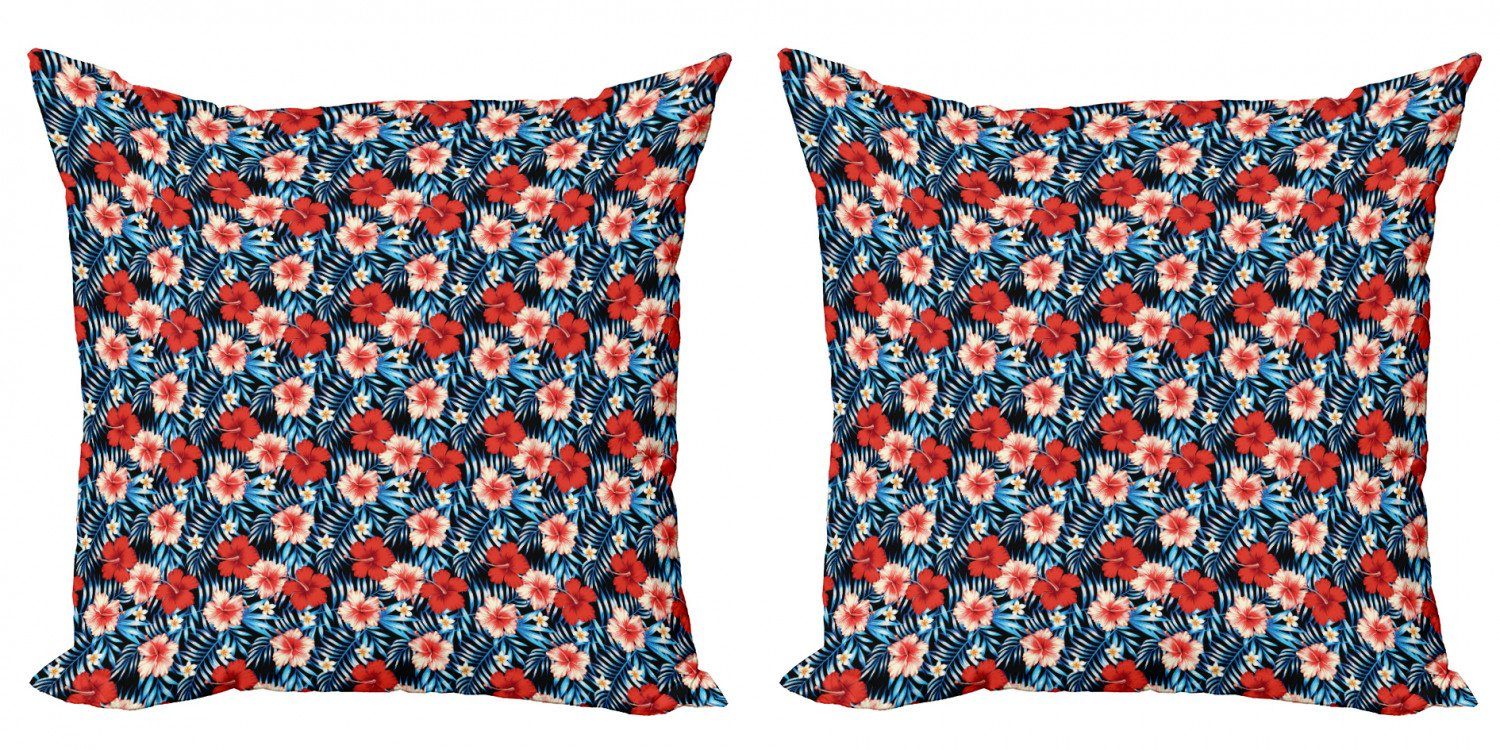 Kissenbezüge Modern Accent Doppelseitiger Digitaldruck, Abakuhaus (2 Stück), Tropisch Hibiscus Plumeria | Kissenbezüge