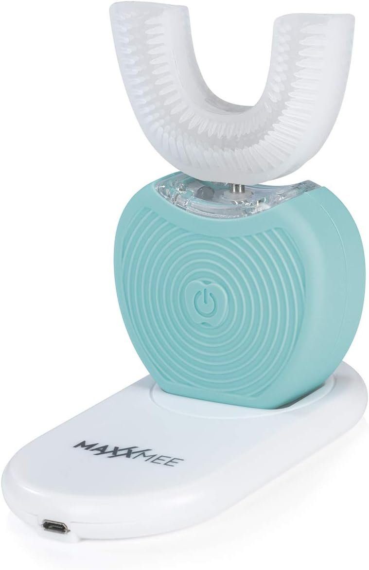 MAXXMEE Schallzahnbürste Schallzahnbürste, 360 Grad Borsten mit  Vibrationsfunktion weiß/türkis