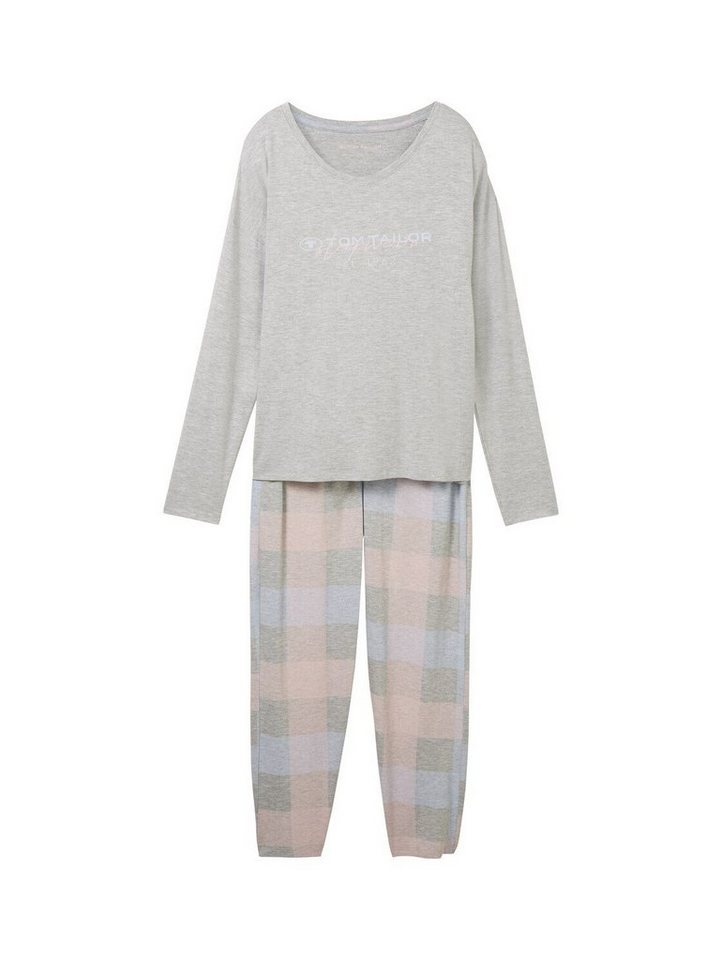 TOM TAILOR Schlafhose Pyjama in Melange-Optik, Unser Model ist 177 cm groß  und trägt Größe S/36
