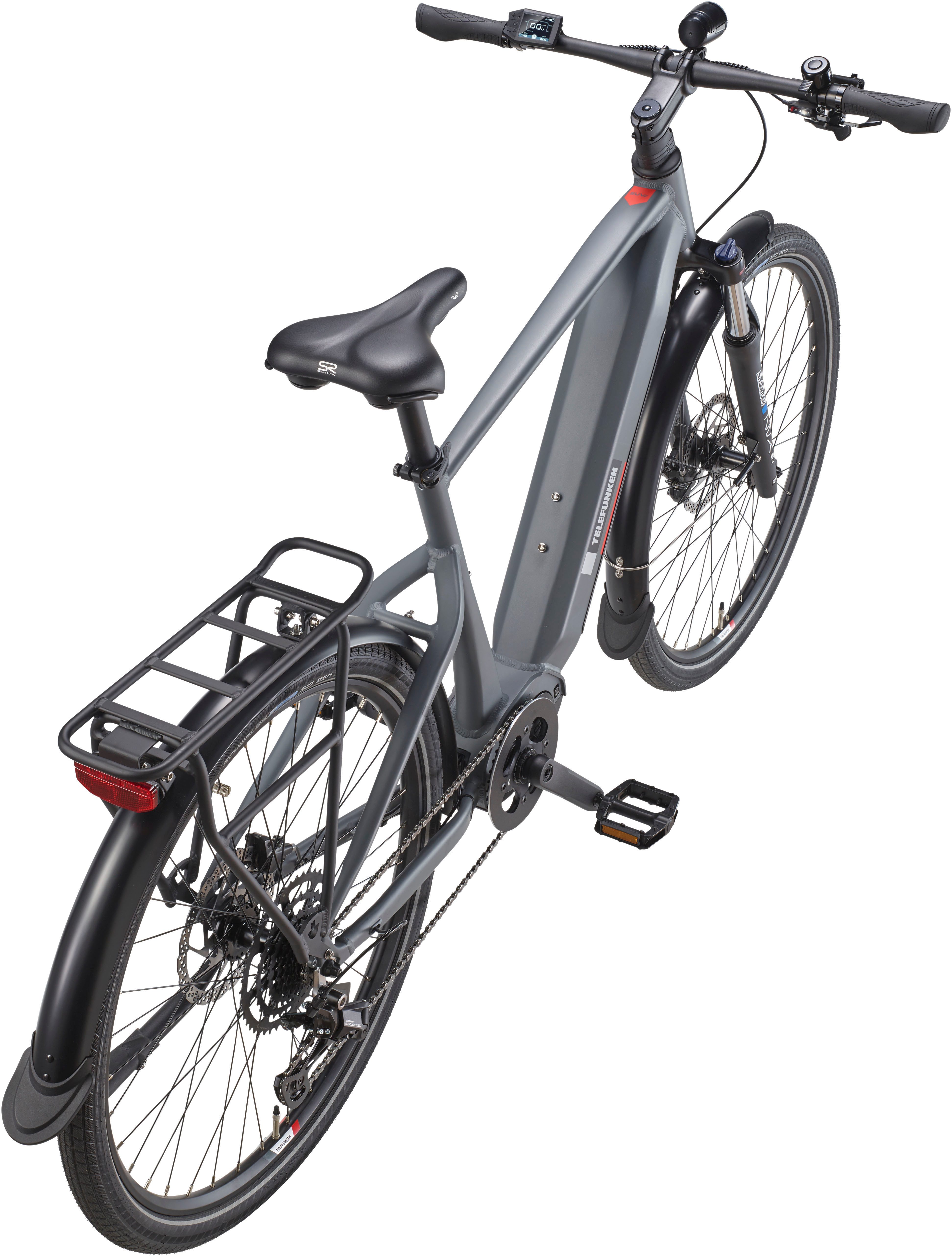Telefunken E-Bike Cityrad SUV710, 9 Gang Shimano, Kettenschaltung, Mittelmotor, 720 Wh, (27,5 Zoll, Straßenzulassung, Scheibenbremsen), Pedelec, Elektrofahrrad für Herren u. Damen, Trekkingrad