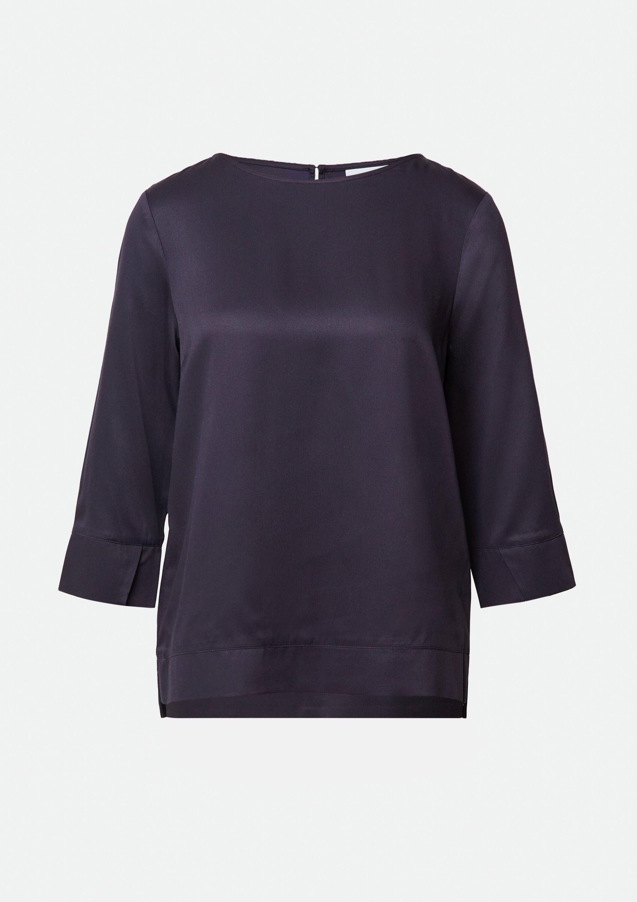 comma Kurzarmbluse Bluse Bluse aus Viskose mit 3/4-Ärmeln und Schlitzdetails