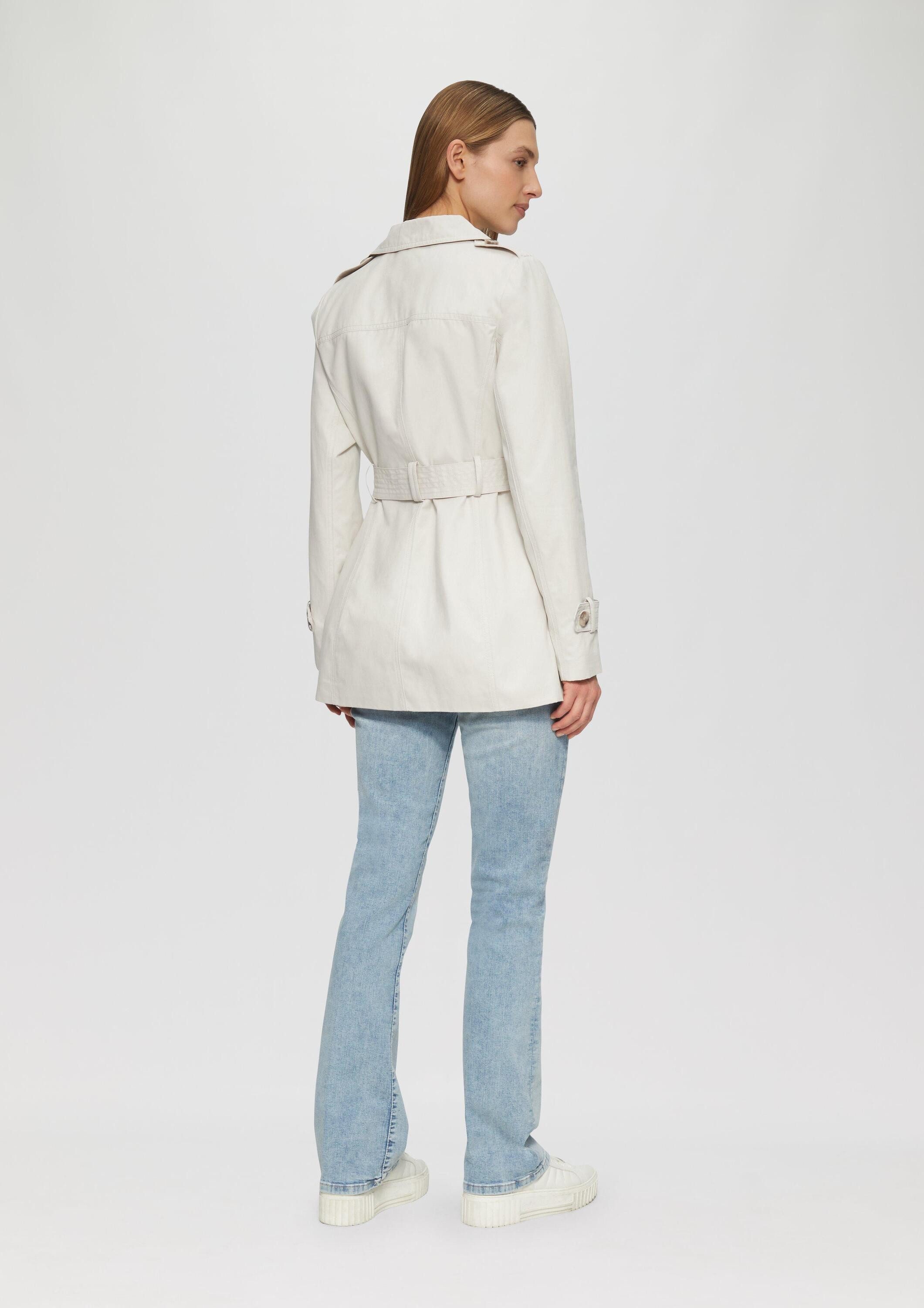 s.Oliver Funktionsjacke Outdoor-Jacke Kurzer Trench mit Gürtel