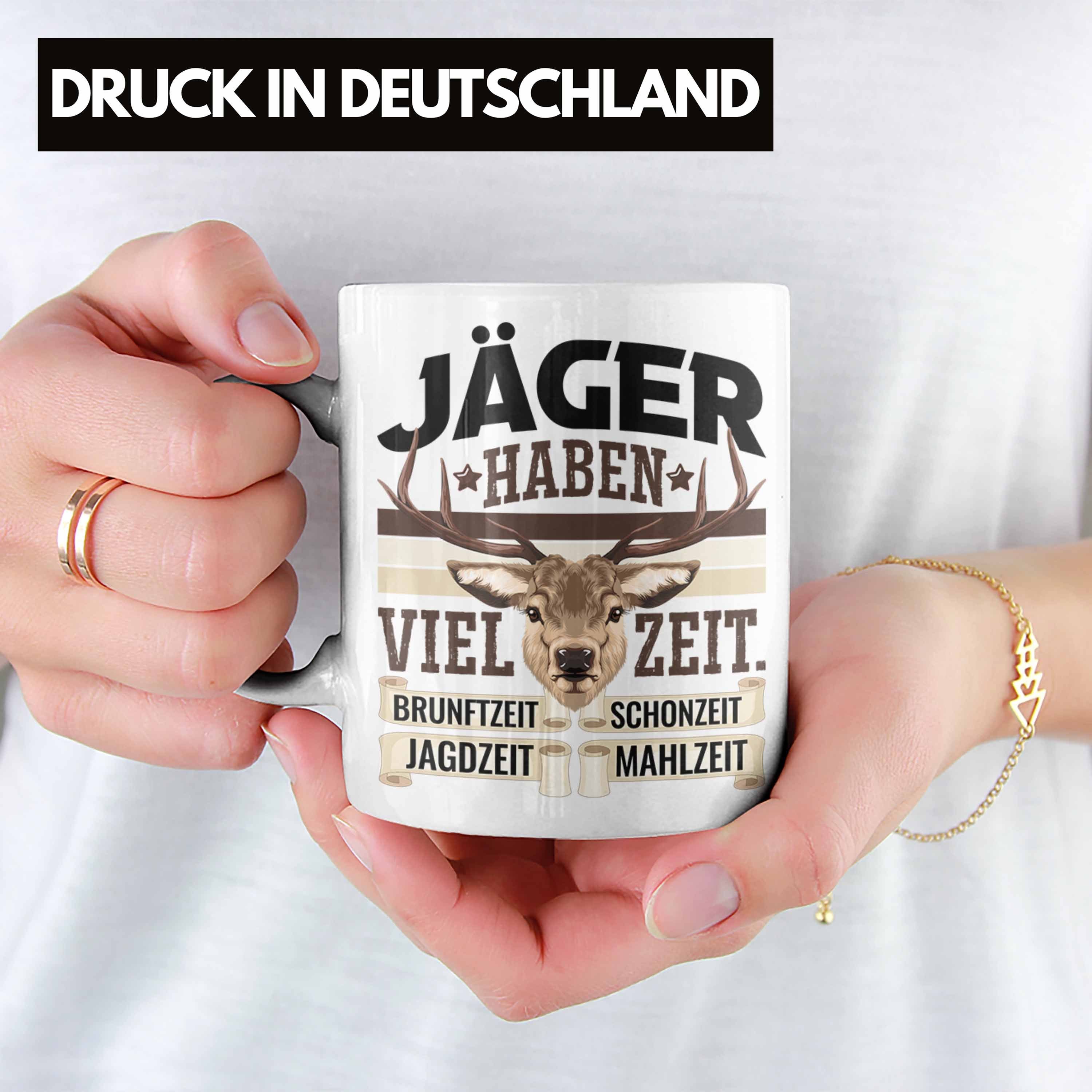 Männer Trendation Becher Tasse für Jäger Spruch Haben Viel Tasse Geschenk Weiss Jäger Ja Zeit