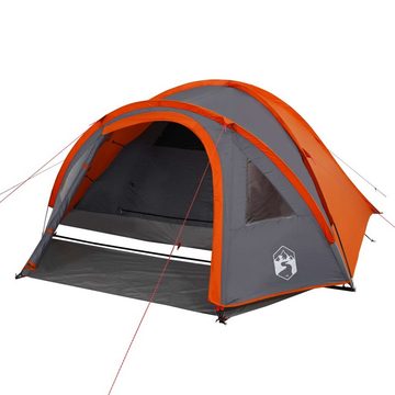 vidaXL Vorzelt Campingzelt 4 Personen Grau Orange 300x250x132 cm 185T Taft